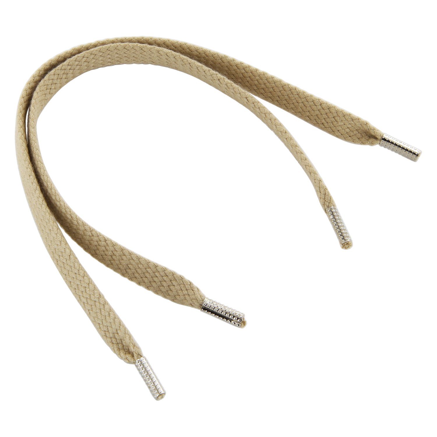 Wunschlänge und Rema mit - ca. nach geschnitten versehen flach Metallenden Schnürsenkel Creme - Schnürsenkel breit 6-7 Sie für Rema mm