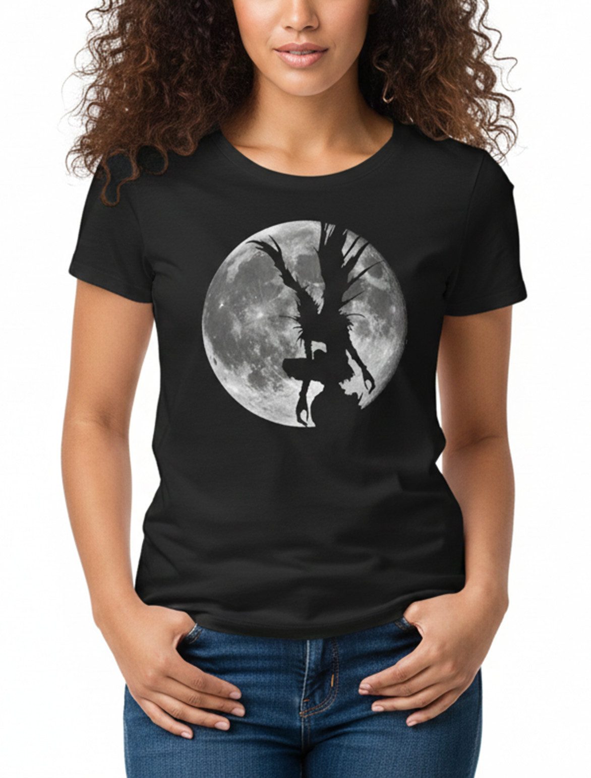 MAKAYA T-Shirt Damen Death Anime Top Manga Damenshirt Print Note Mond günstig online kaufen