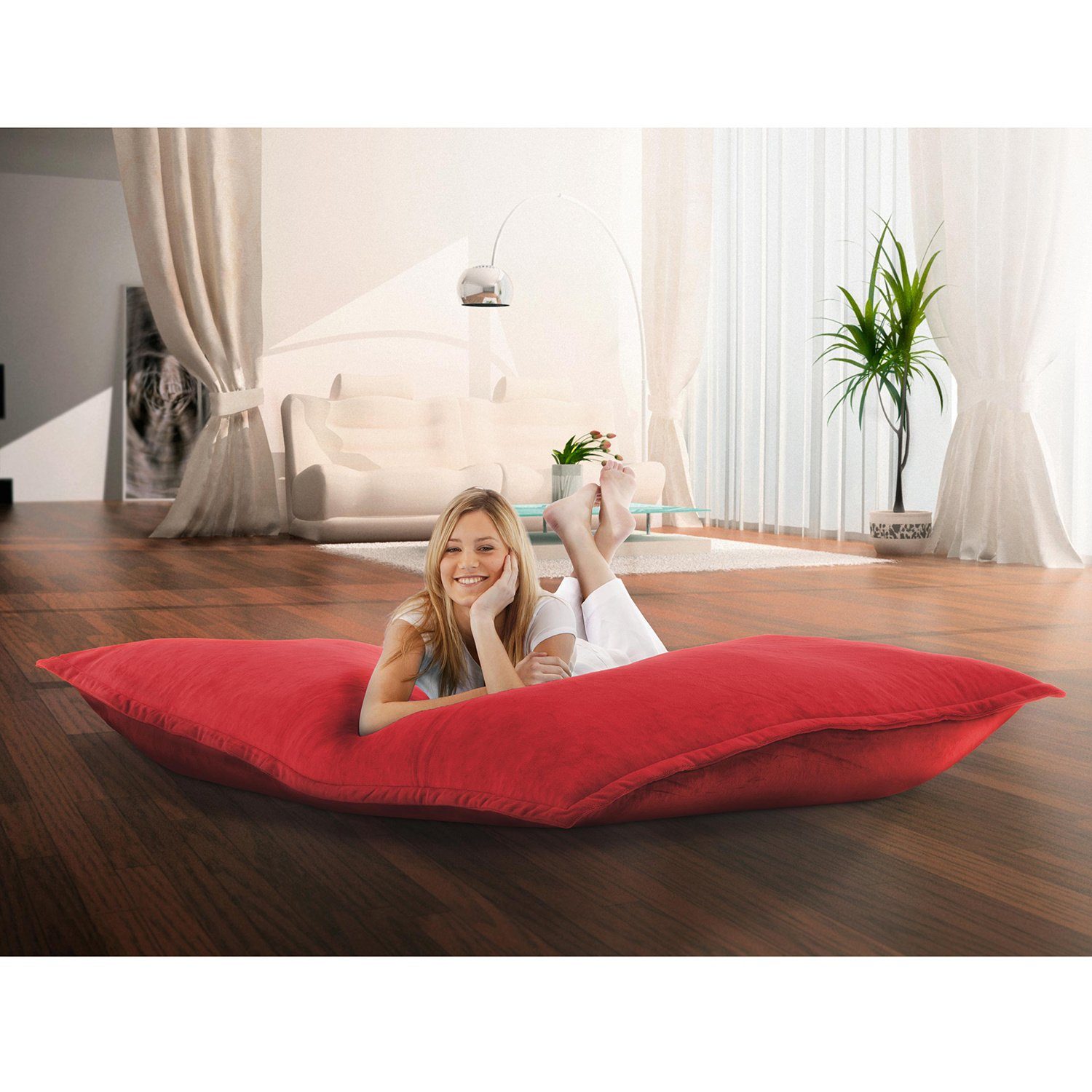 Smoothy Sitzsack SMOOTHY XXL Samt Bezug Sitzsack - Extra großer Sitzkissen