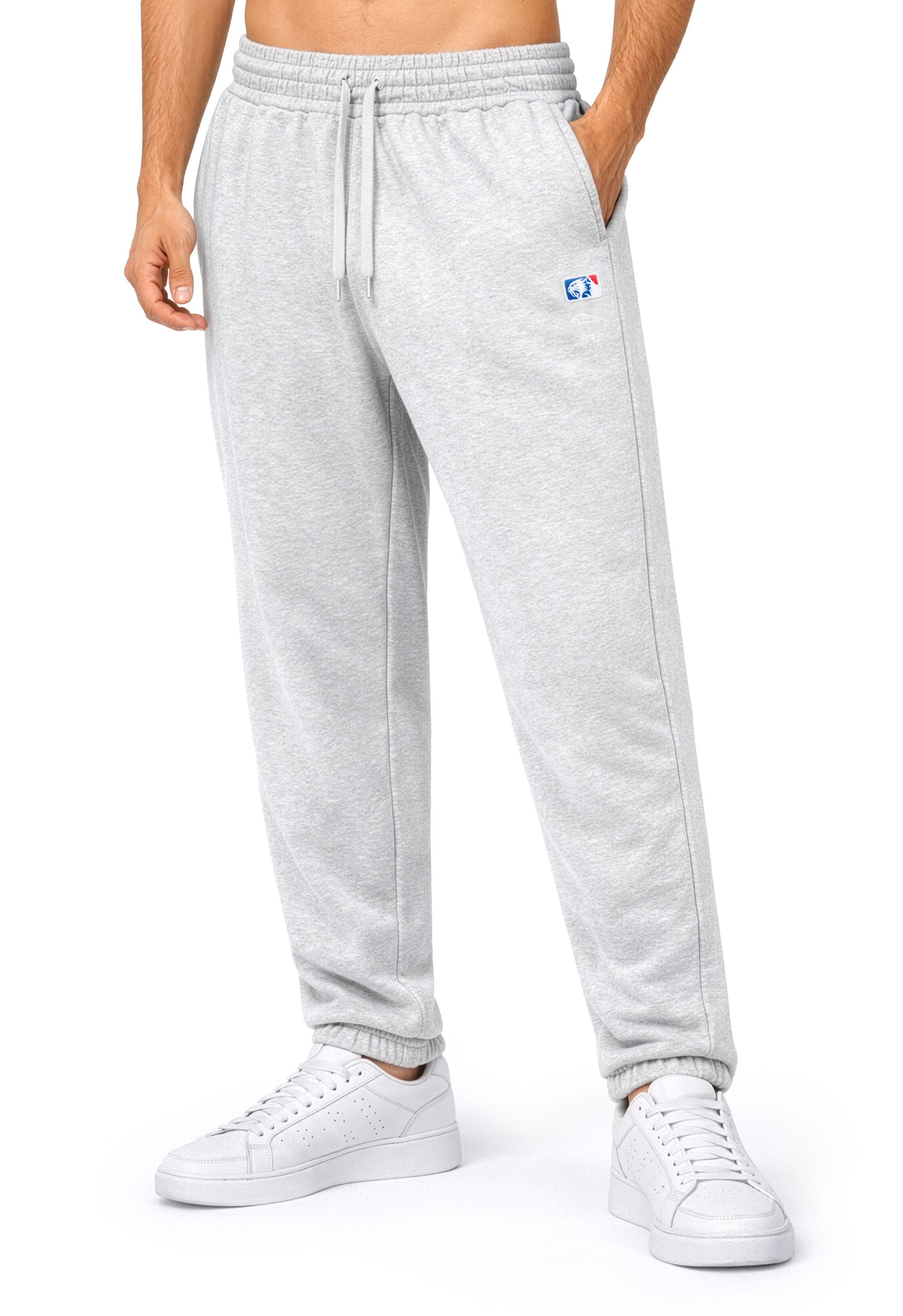 Smilodox Jogginghose Striver, Trainingshose Regular Fit mit elastischem Bund, Sport Seitentaschen Bündchen Smilodox Patch Stickerei Gym Freizeit