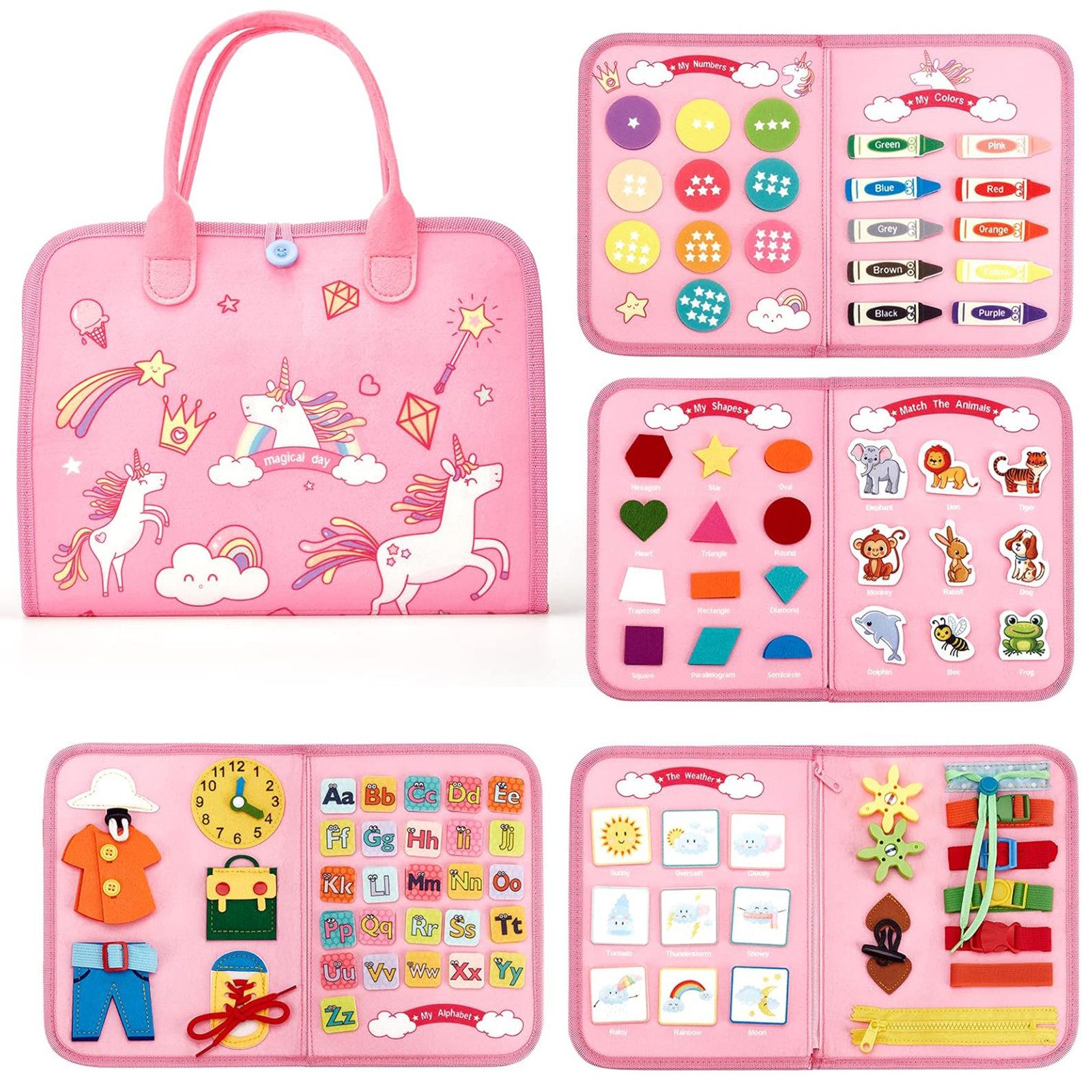 Lernspielzeug Montessori Busy Board Baby Kinder Sensorik Spielzeug