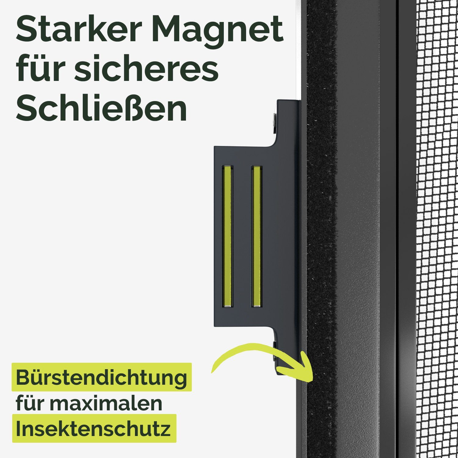 Nematek Insektenschutz-Tür Nematek Fliegengitter Tele, Teleskop Fliegengittertür weiß, anthrazit – Bild 5 von 5