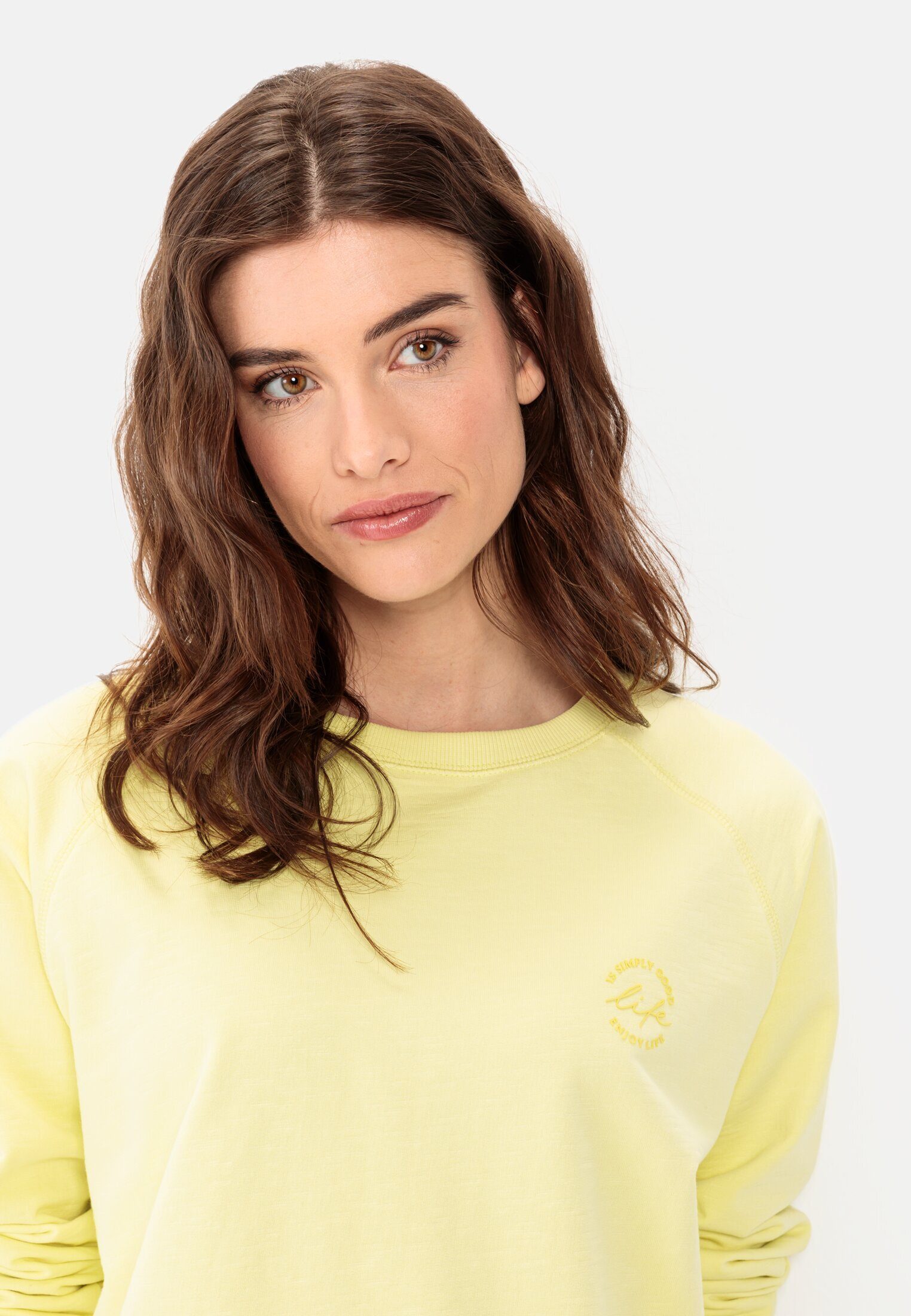 camel active Sweatshirt mit tonalem Rubber Print Langarm