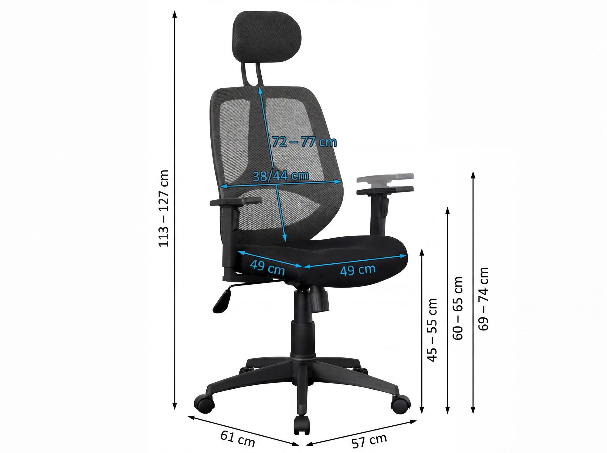FINEBUY Schreibtischstuhl Bürostuhl Stoff Chefsessel Drehstuhl Bürosessel (Drehstuhl mit Armlehne, Schreibtischstuhl Drehbar), Bürostuhl XXL 120 kg Modern, Stoff Schwarz