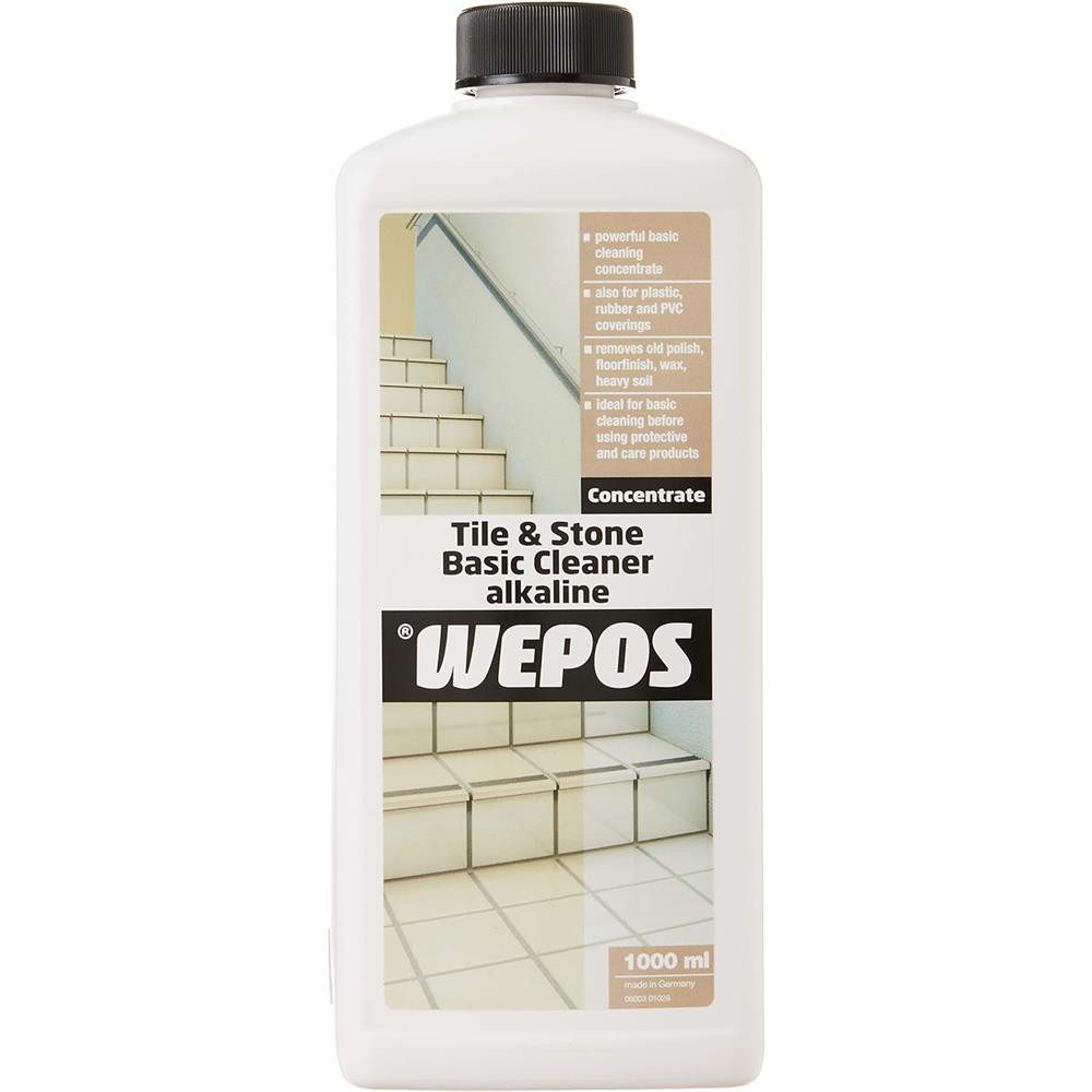 WEPOS CHEMIE GMBH Fliesen + Stein Grundreiniger alkalisch 1 Liter Fussbodenreiniger (säurefrei, Konzentrat, 1 Liter)