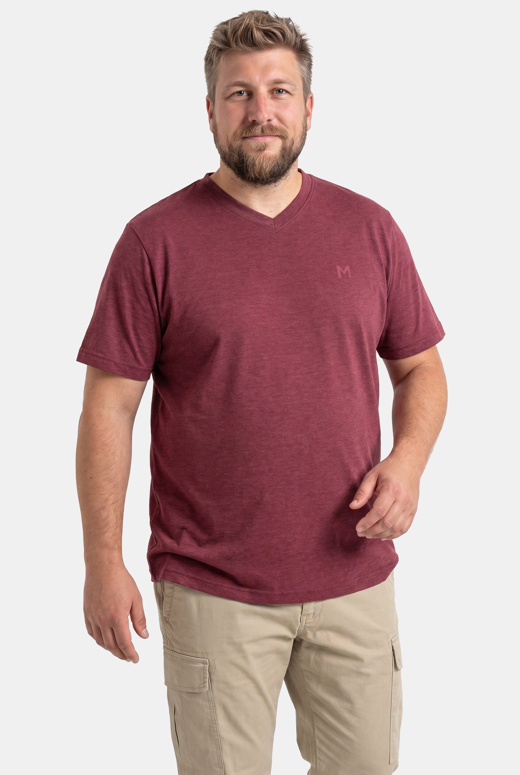 Men Plus T-Shirt T-Shirt Basic Halbarm V-Ausschnitt