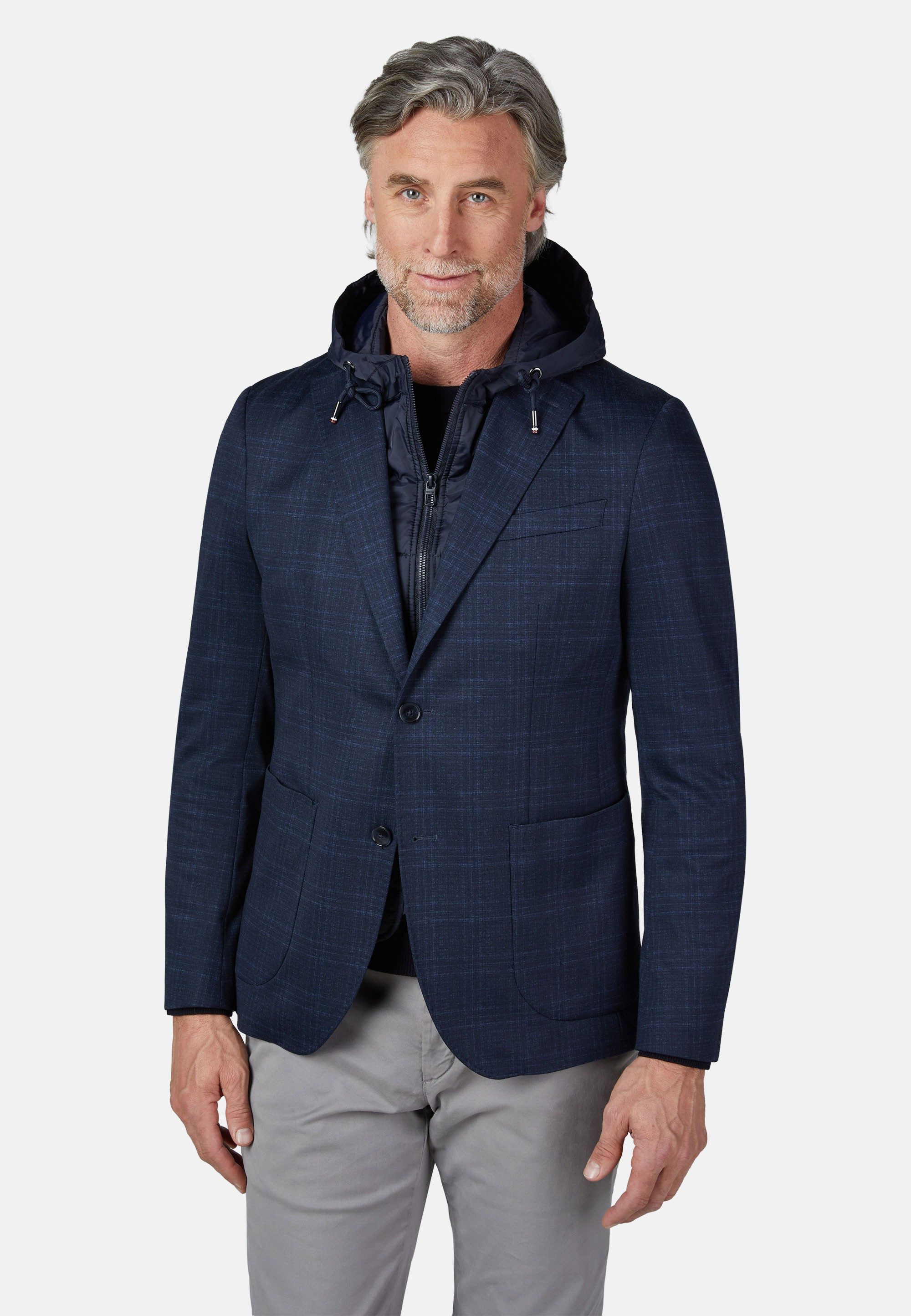 HECHTER PARIS Sakko JERSEY SAKKO HOODY mit herausnehmbarer Kapuze
