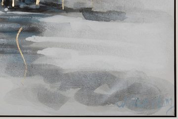KUNSTLOFT Gemälde Spaziergang im Herbst 100x75 cm, Leinwandbild 100% HANDGEMALT Wandbild Wohnzimmer