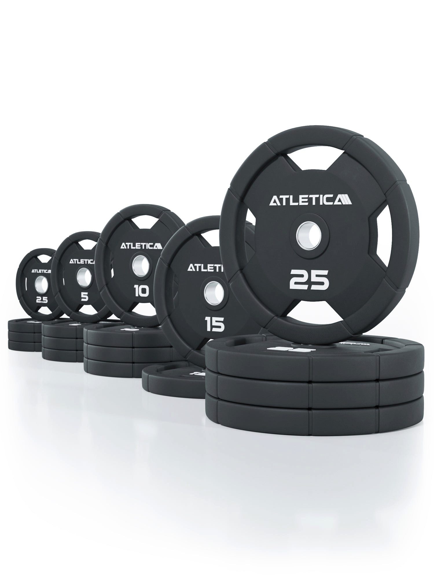 Hantelscheiben 4H Rubber Plates, 200kg Set, Gummierte Hantelscheiben