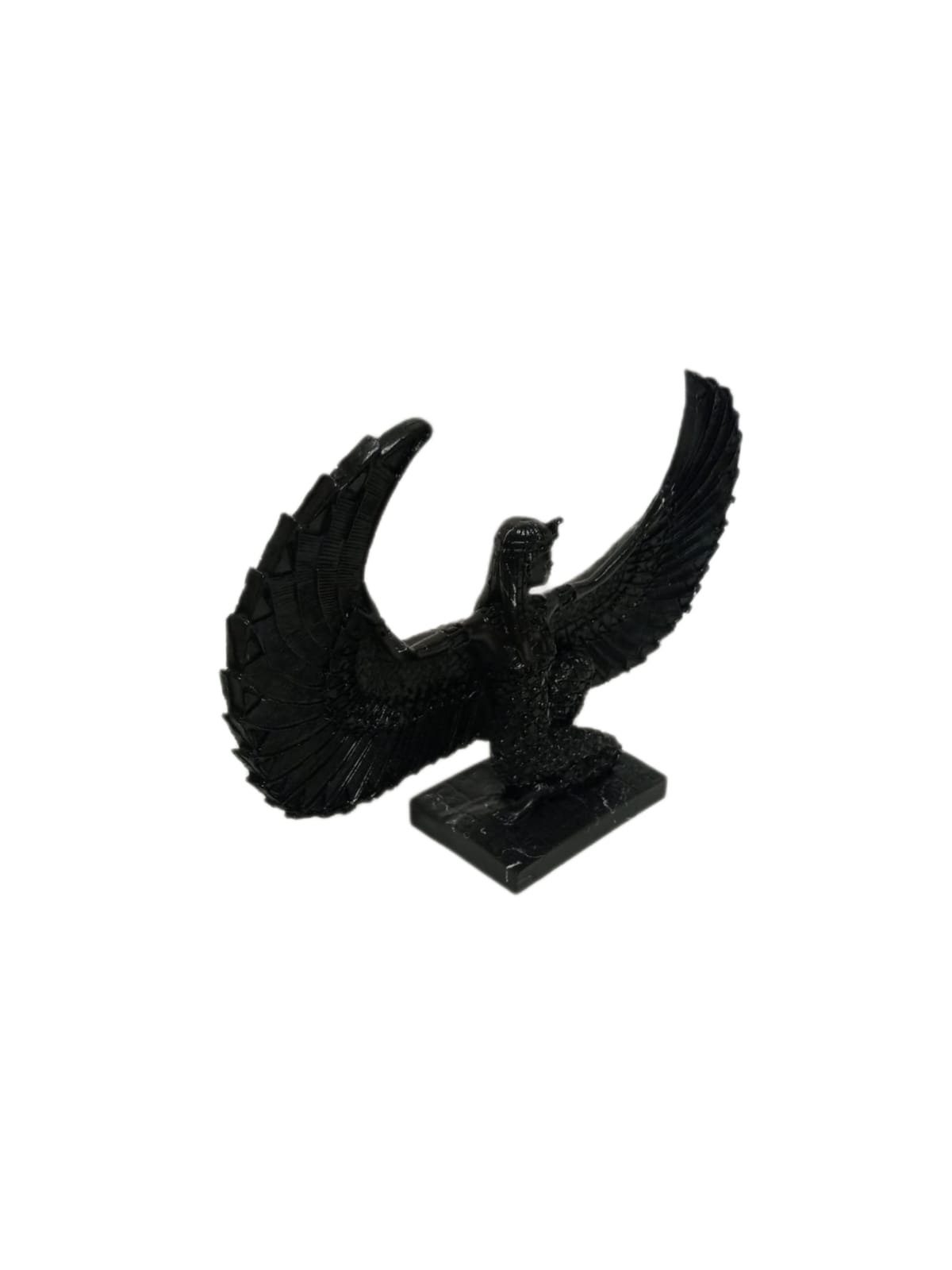 moebel17 Dekofigur Skulptur Frau mit aus Marmoroptik, Polyresin Schwarz Dekofigur Flügel
