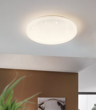 EGLO LED Deckenleuchte Giron-tw, Leuchtmittel inklusive, Wandlampe, Kristalleffekt LED Deckenleuchte, Fernbedienung, Ø40cm