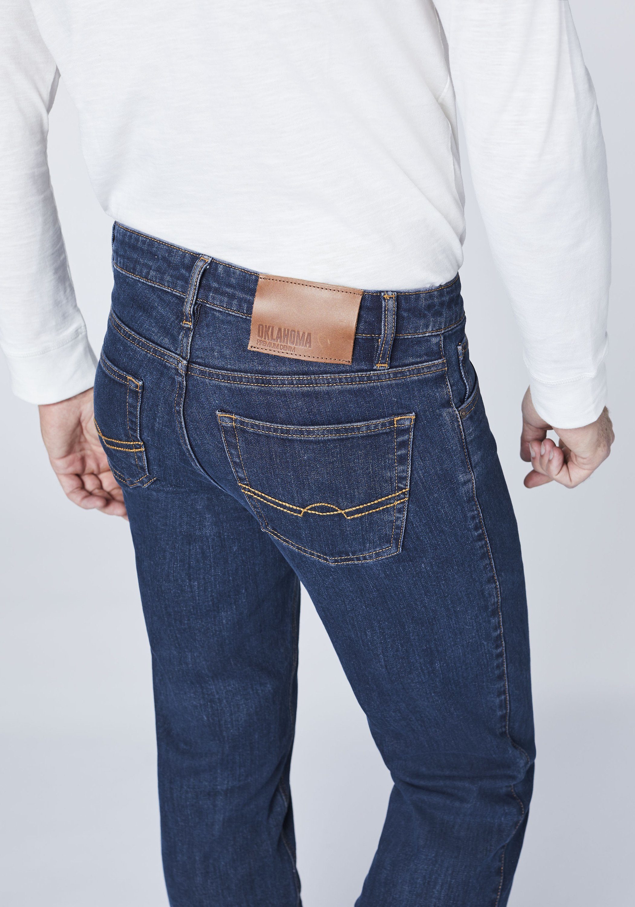 OKLAHOMA PREMIUM DENIM Straight-Jeans in klassischer Waschung (1-tlg)