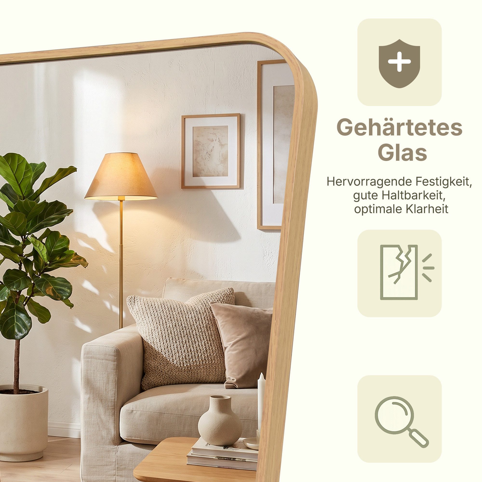 OTTO home Spiegel Standspiegel Addrik, wahlweise in 2 Größen 150x40cm oder 160x50cm (als Wandspiegel und Standspiegel einsetzbar, Rahmen aus Metall), Ganzkörper – Bild 5 von 5