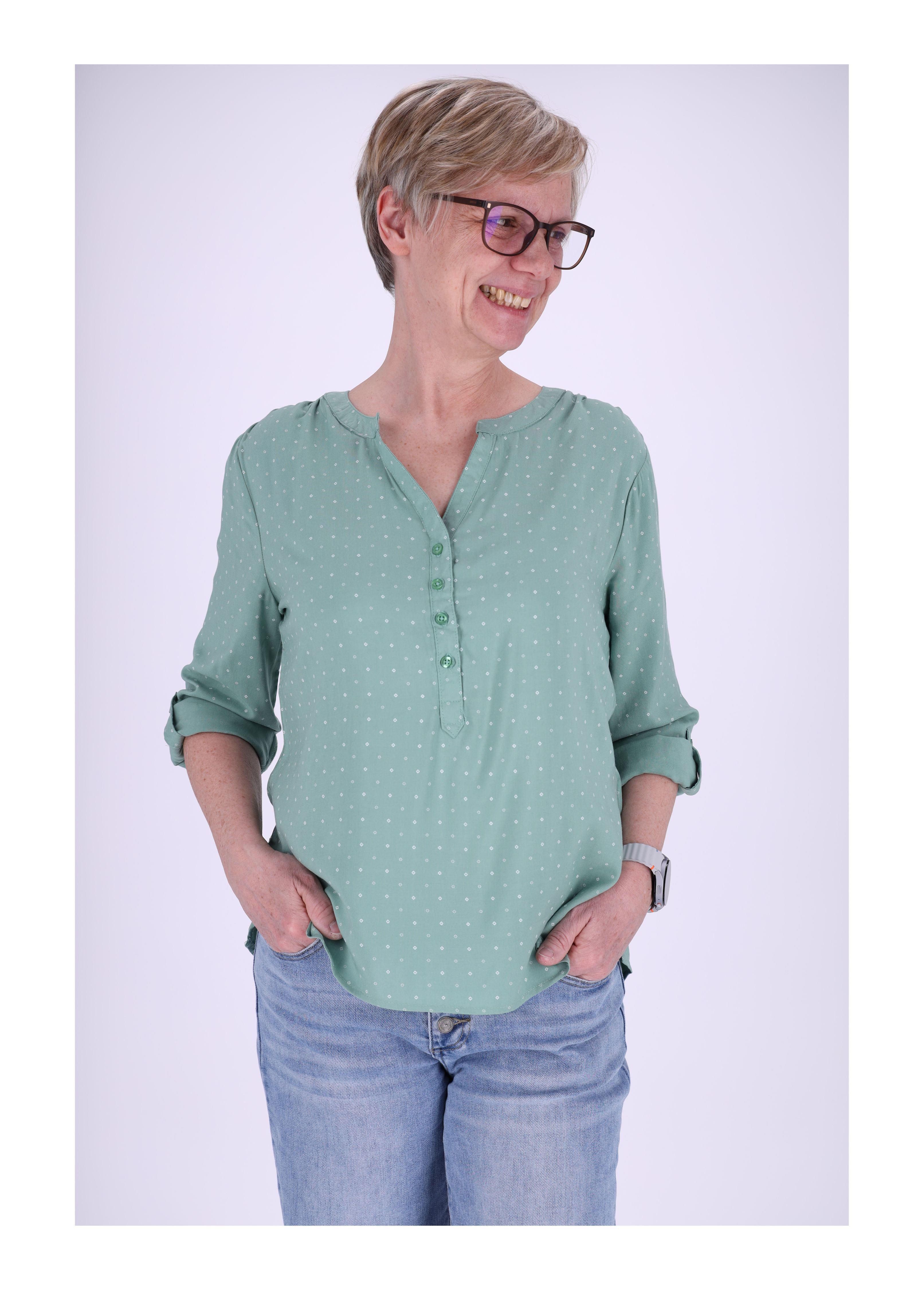 Klassische Bluse Schlupfbluse Minimalprint kleine Karos