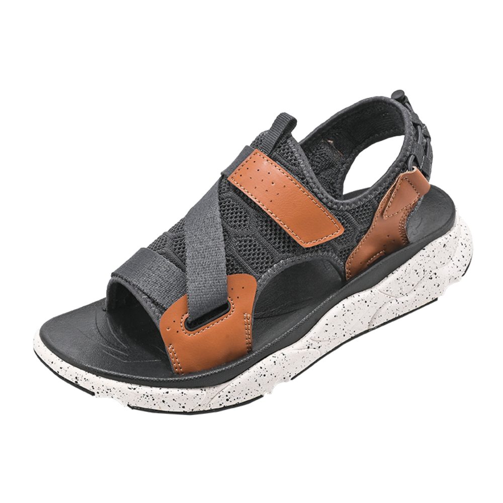 HUSK'SWARE Outdoorsandale (Weiches Fußbett & Bequemer Tragekomfort, 3 cm dicke Sohle, Trendige Sandalen, Rutschfest und abriebfest) Klettverschluss-Design für einfaches An- und Ausziehen