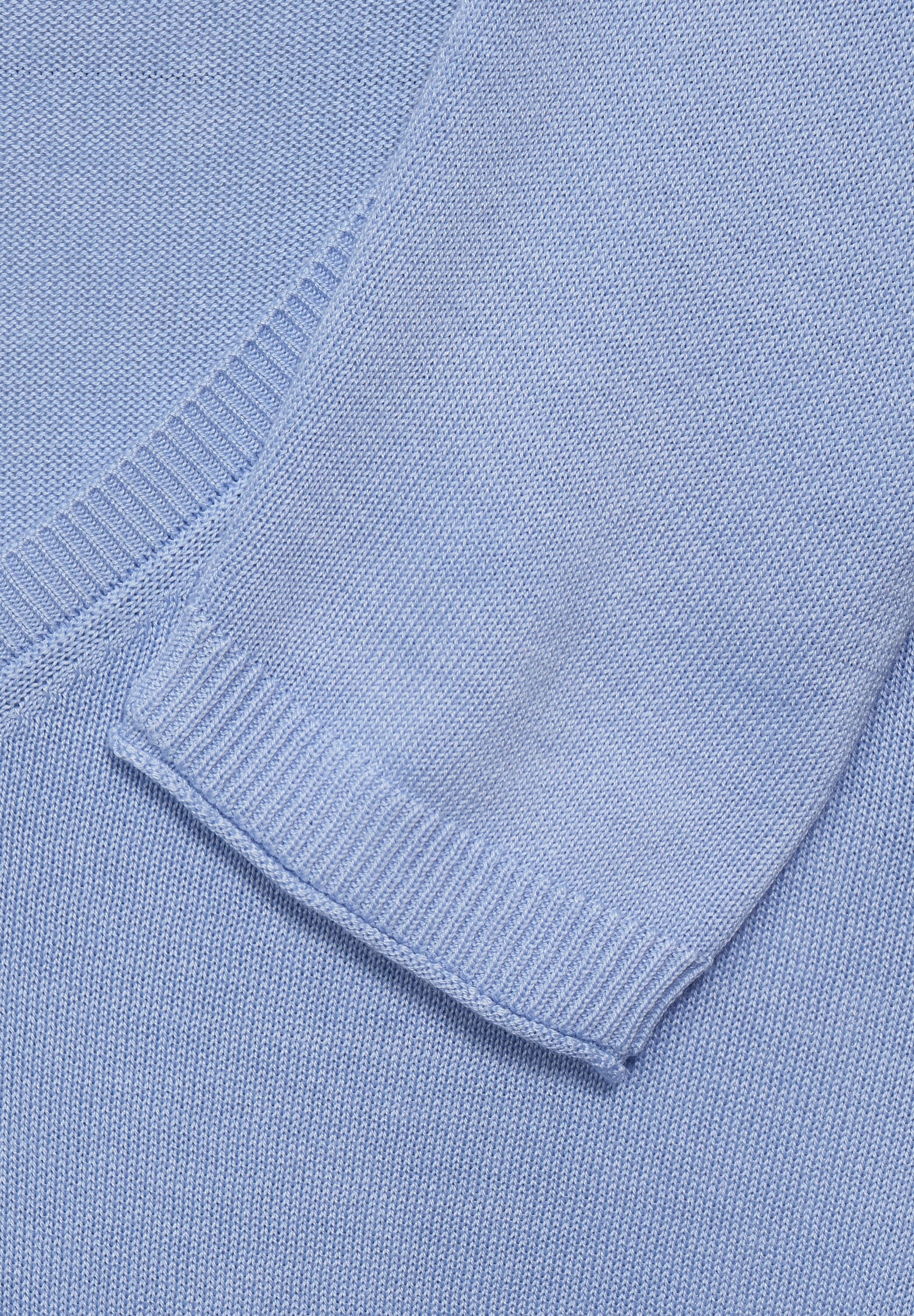 Unifarbe in V-Ausschnitt-Pullover Cecil blue quiet