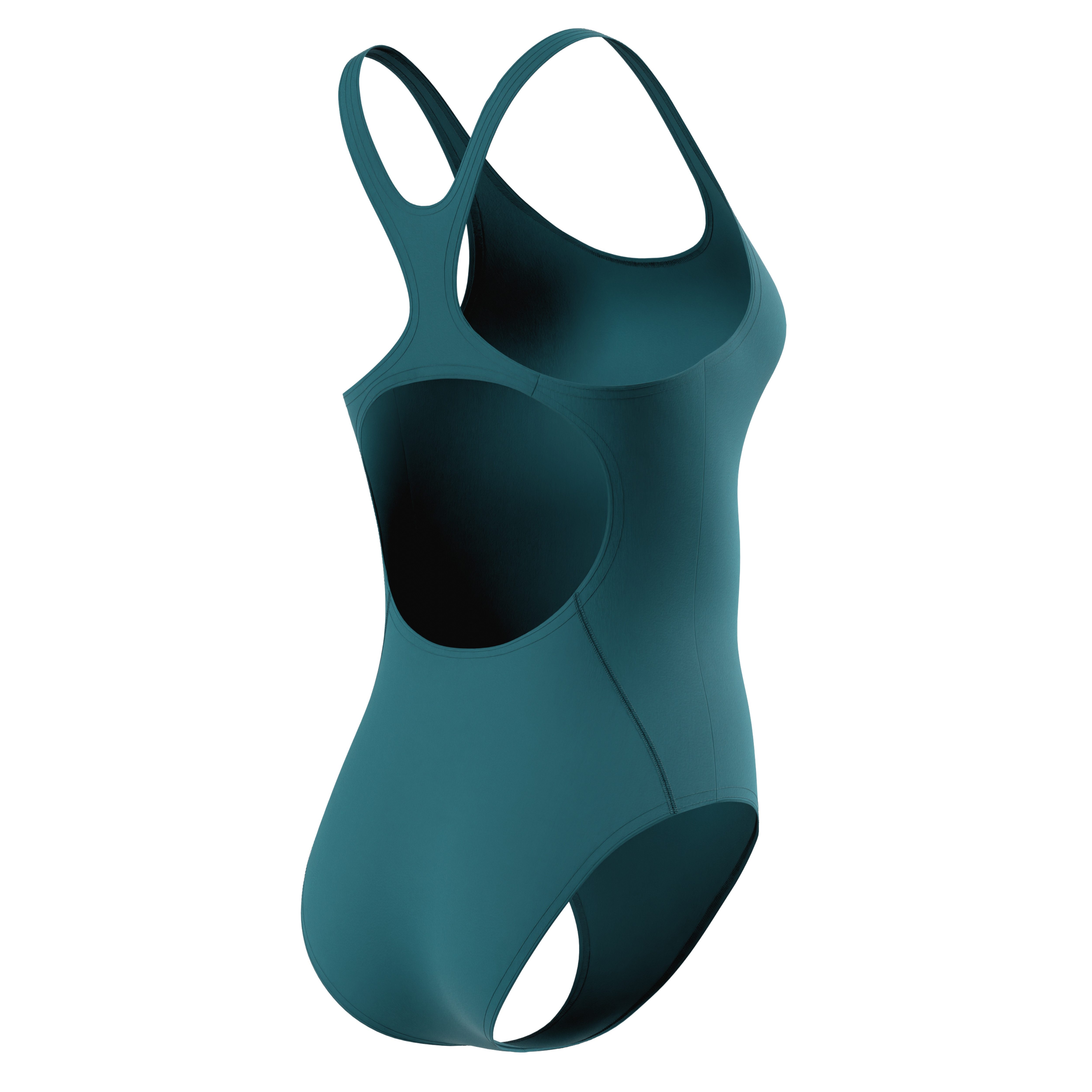 Speedo Badeanzug END+ MEDALIST 1PC DKGRN für sportliche Aktivitäten, mit Logodruck, elastisch – Bild 4 von 5
