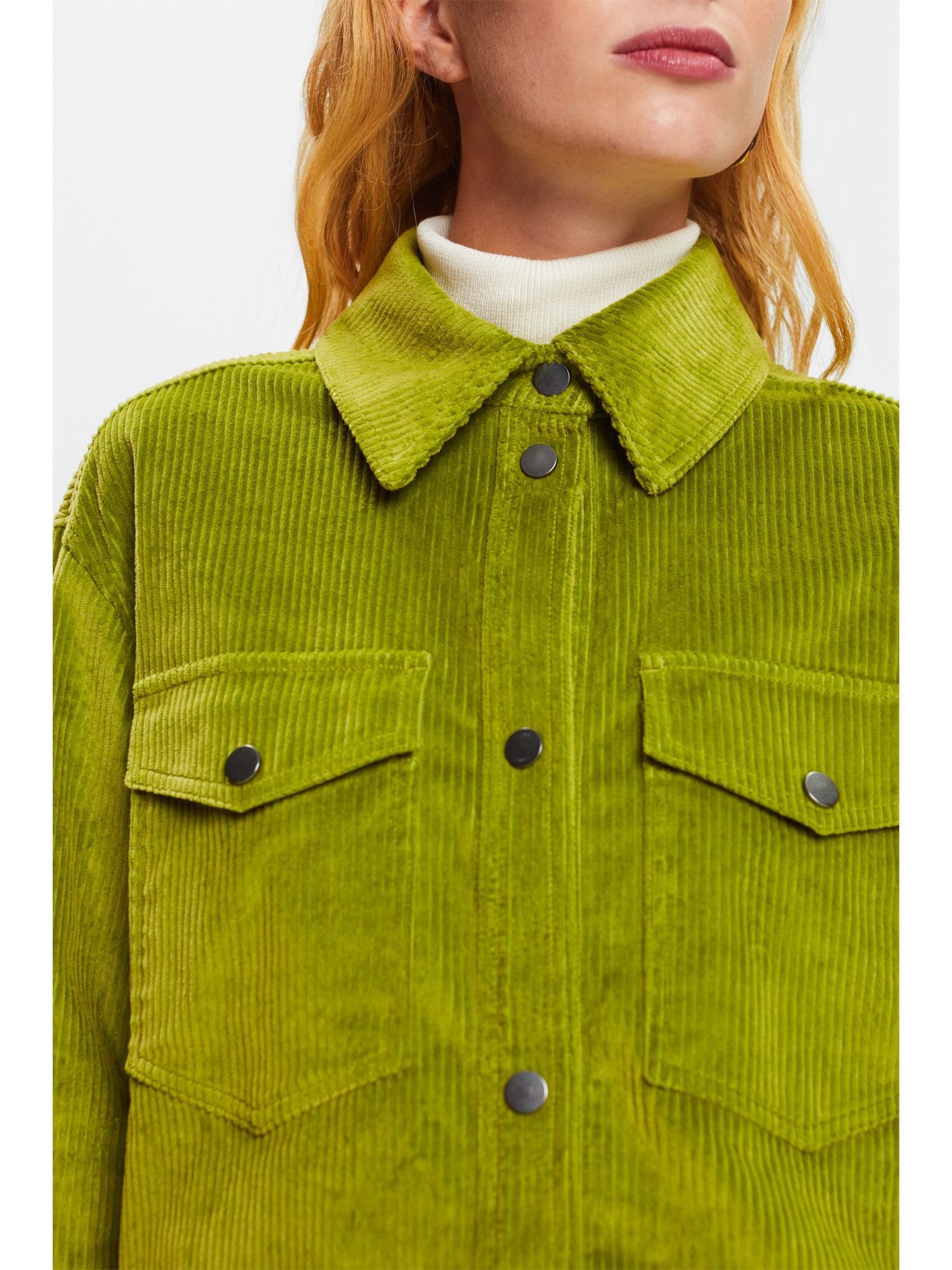 (1-tlg) LEAF Strickjacke GREEN Esprit Button-Down-Cordhemd