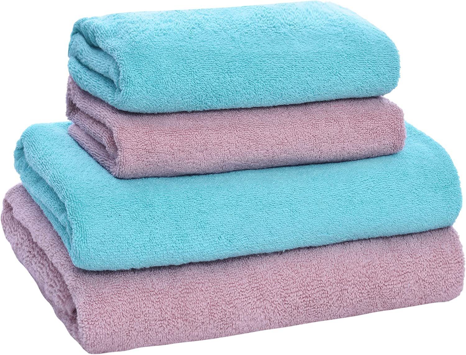 und livessa Badetücher Badetücher Serie, als Set im Baumwolle Handtücher Trks-Rosa (4-St), Set, 100% Bade-Handtuchset