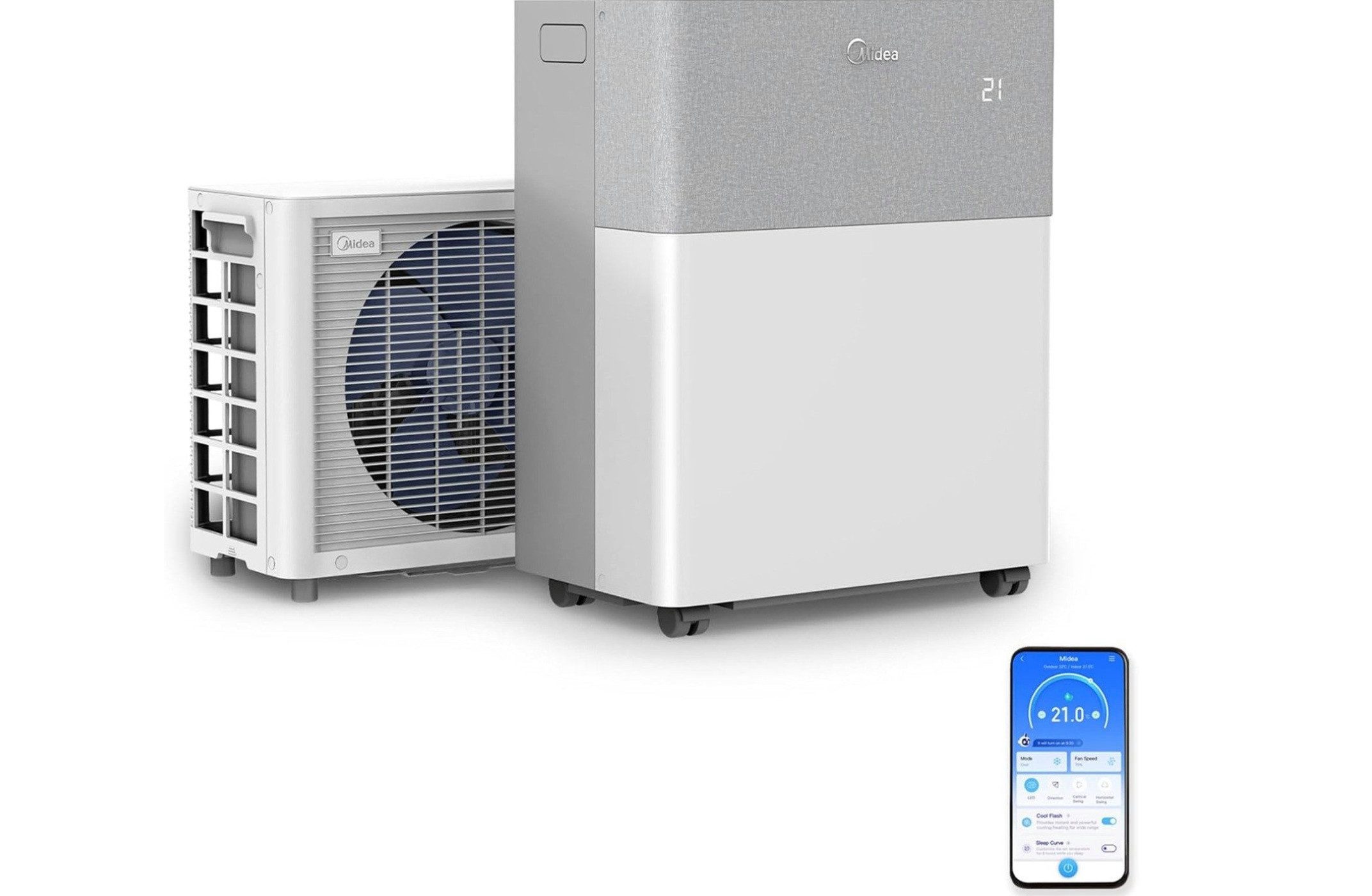 Midea 4-in-1-Klimagerät Midea PortaSplit + Universal Fensterhalterung – Komplettset