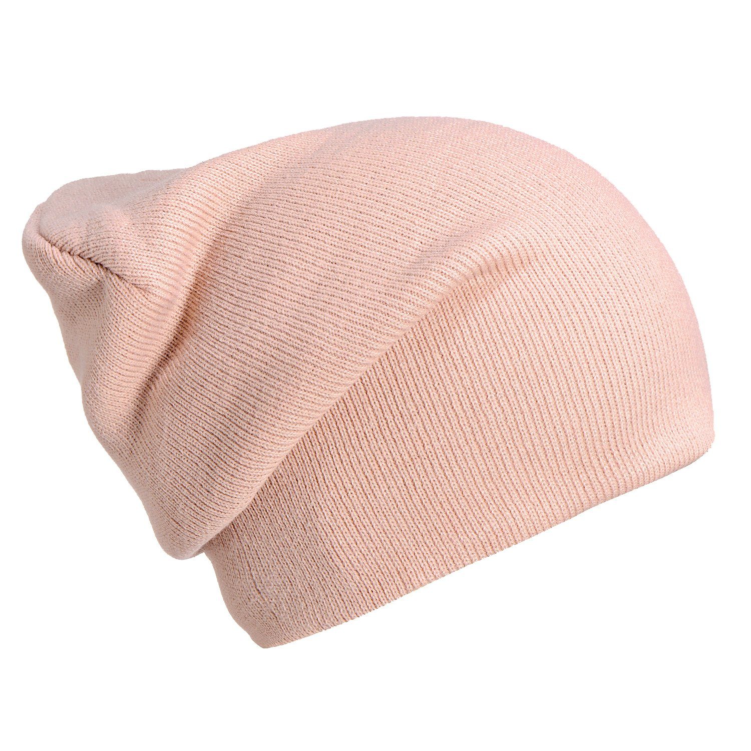 Mütze klassischer (Packung, apricot Schlauchmütze 1-St) DonDon Wintermütze, Slouch-Beanie Beanie