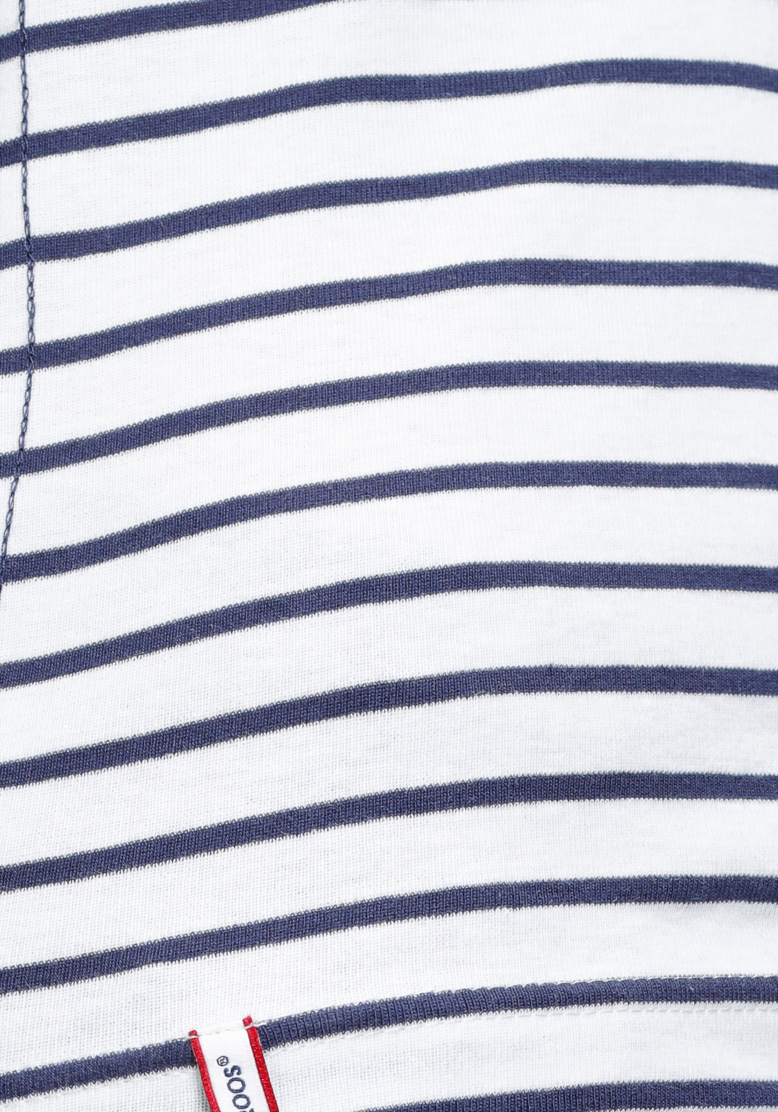 Langarmshirt angesagtem weiß-marine-gestreift Mustermix im KangaROOS