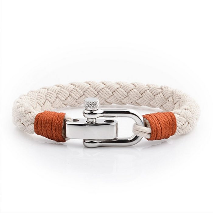 UNIQAL.de Armband Maritime Armband aus Segeltau "RONA" nautics Schäckel verschluss (Edelstahl Segeltau Casual Style handgefertigt)