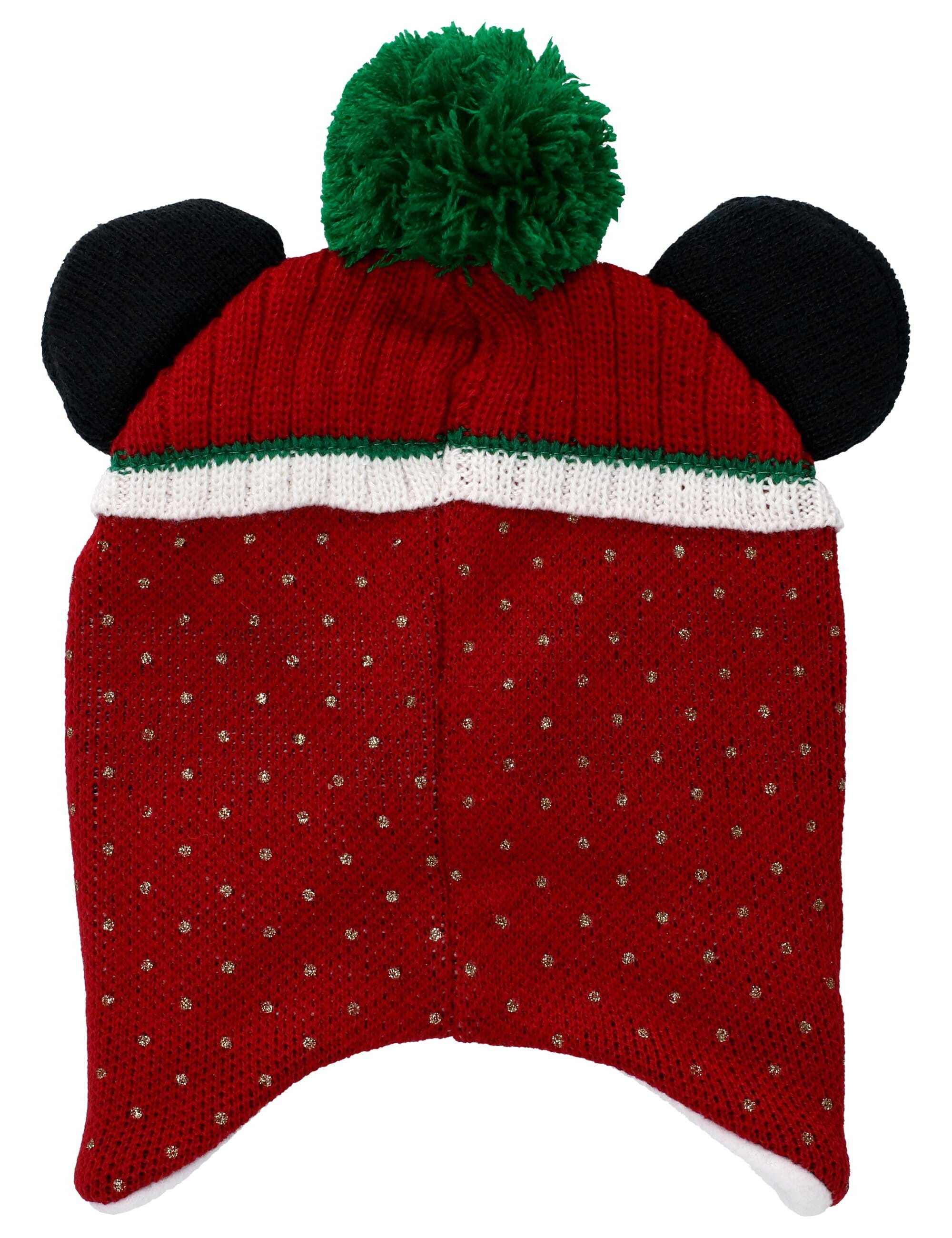 Disney einzel) 1-St., Punkte Weihnachten, Mütze Schleife Minnie Erstlingsmütze (Mütze, Mouse, Mütze