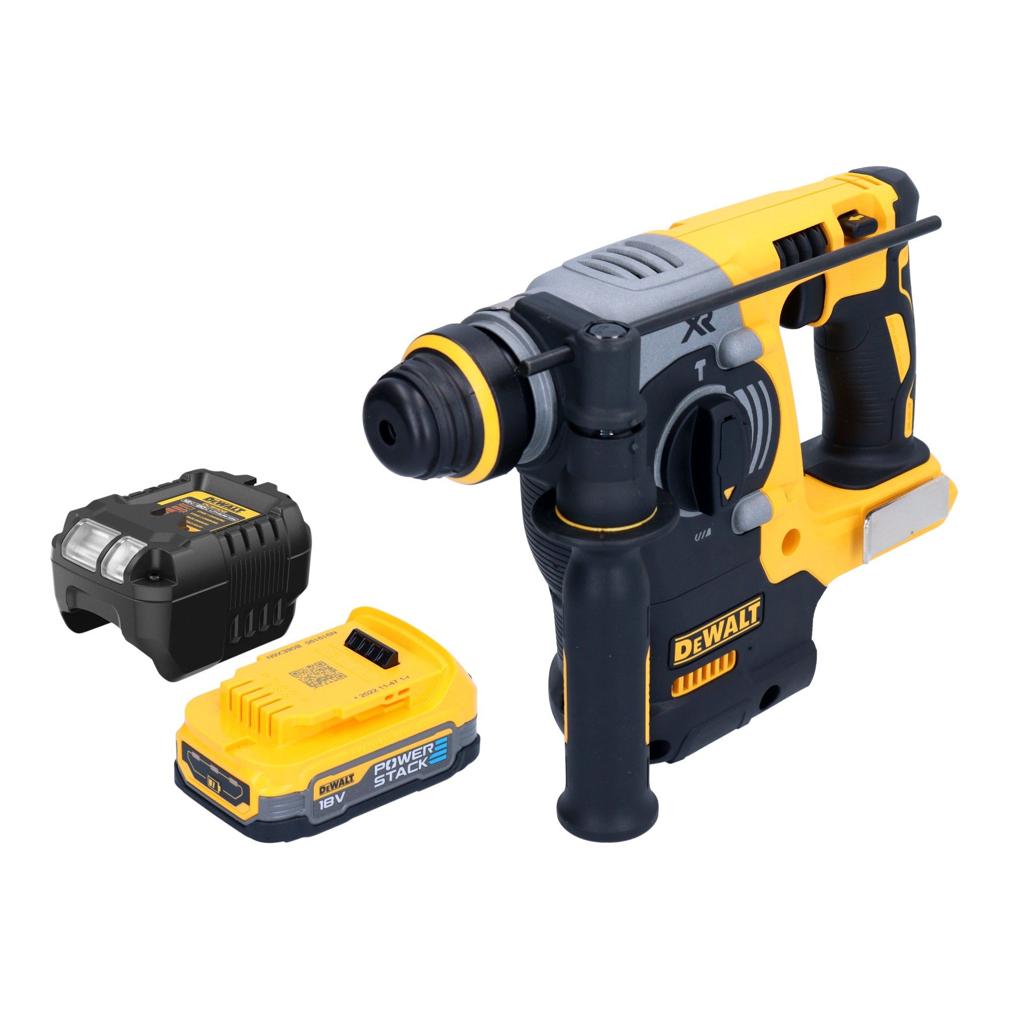 DeWalt Akku-Bohrhammer DCH 273 E1 18 V 2,1 J SDS Plus + 1x Powerstack Akku 1,7 Ah + Ladegerät