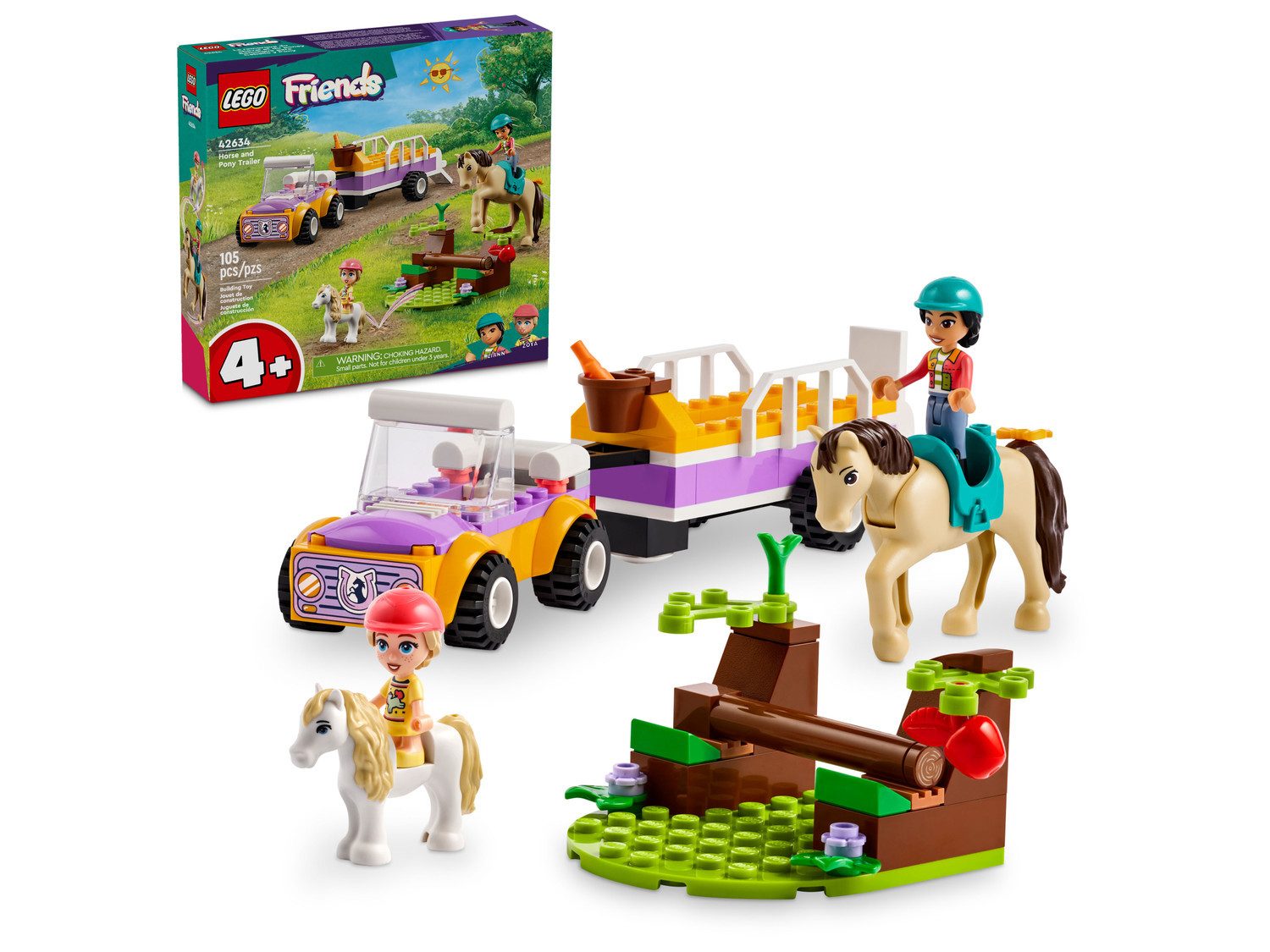 LEGO® Friends 42634 Pferde- und Pony-Anhänger Spielbausteine, (Set, 105 St. günstig online kaufen