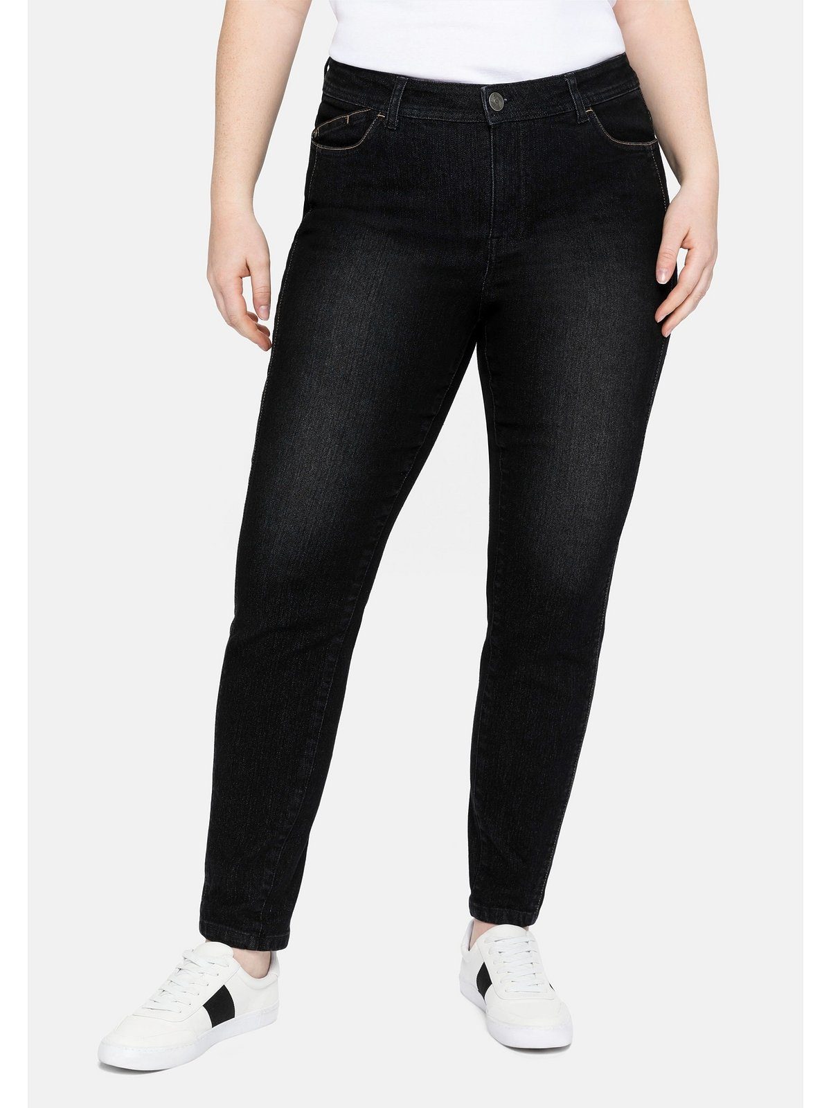 Sheego Stretch-Jeans Große Größen skinny, mit vorverlegter Teilungsnaht