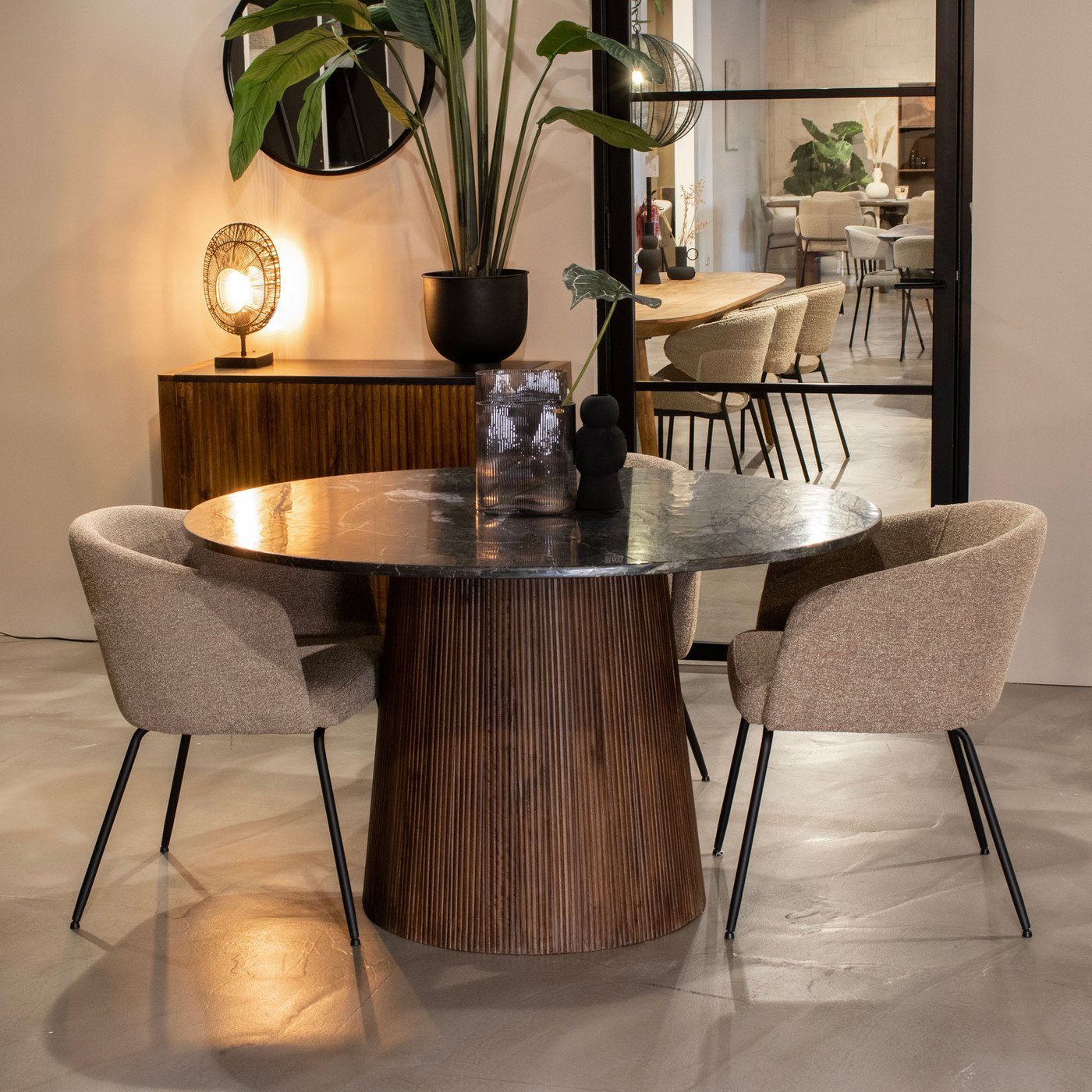 Maison ESTO Esstisch rund Marmor Lissboa Ø 130 cm Marmorplatte, Durchmesser 130 cm