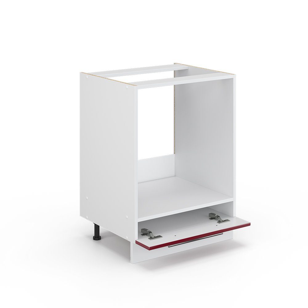 Vicco Herdumbauschrank Fame-Line, Bordeaux Hochglanz/Weiß, 60 cm ohne Arbeitsplatte (1-St) – Bild 5 von 5