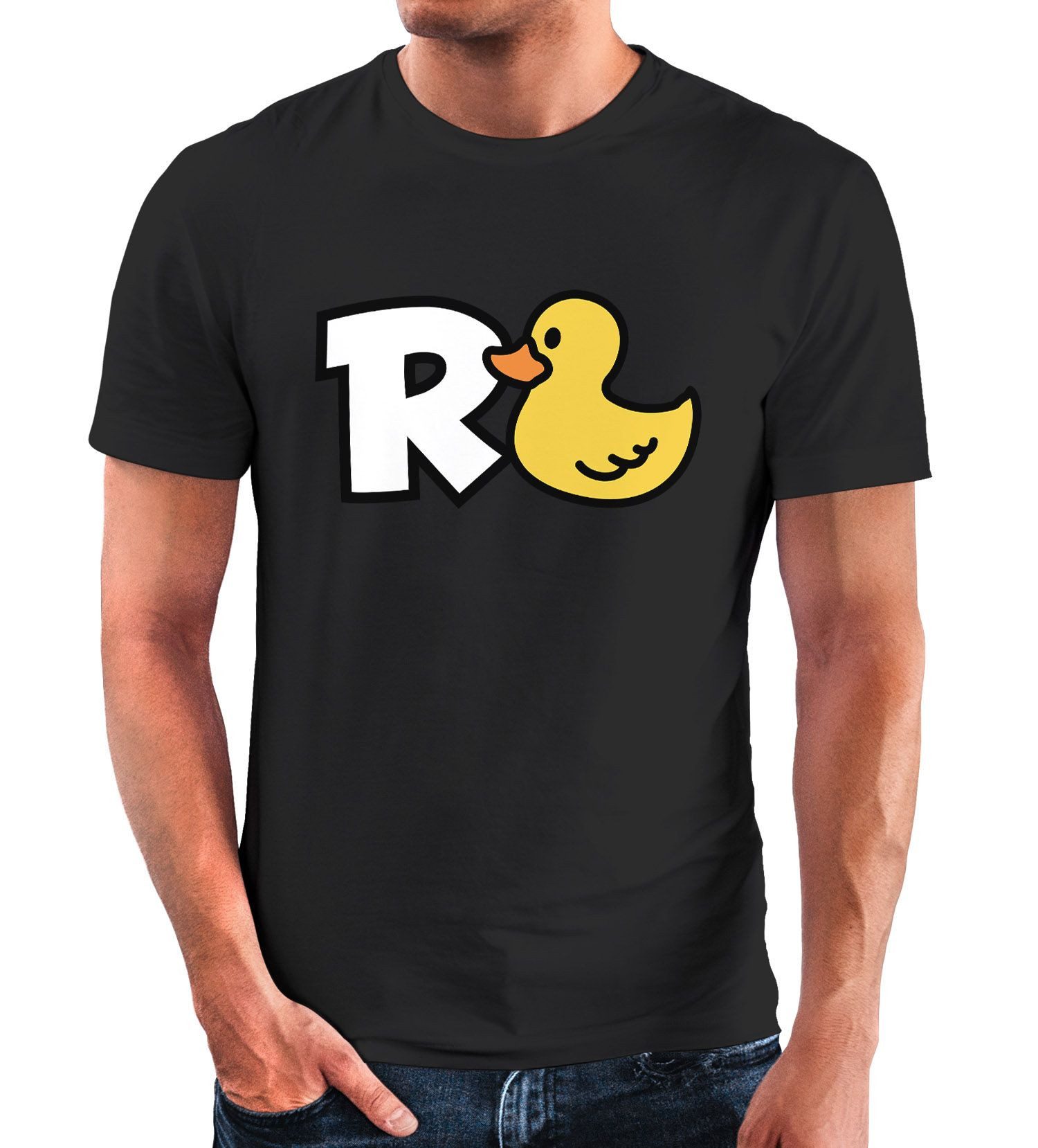 MoonWorks Print-Shirt Herren T-Shirt für Rentner Motiv Ente lustiges Geschenk zur Rente mit Print