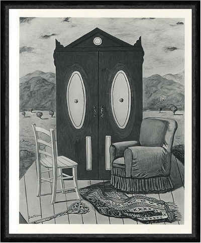Kunstdruck Möbel in einem Tal Giorgio De Chirico Surrealismus Stuhl Faks_Werbung, (1 St)