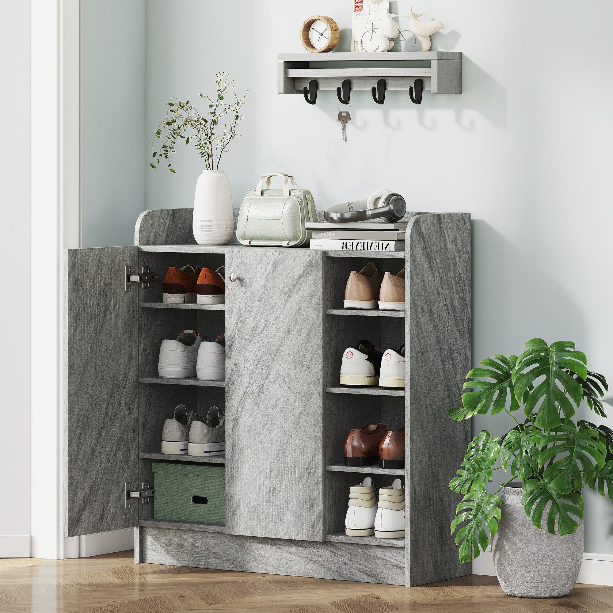 HOMCOM Schuhschrank (Set, 1-St., 1er Set) Platz für bis zu 12 Paar Schuhe