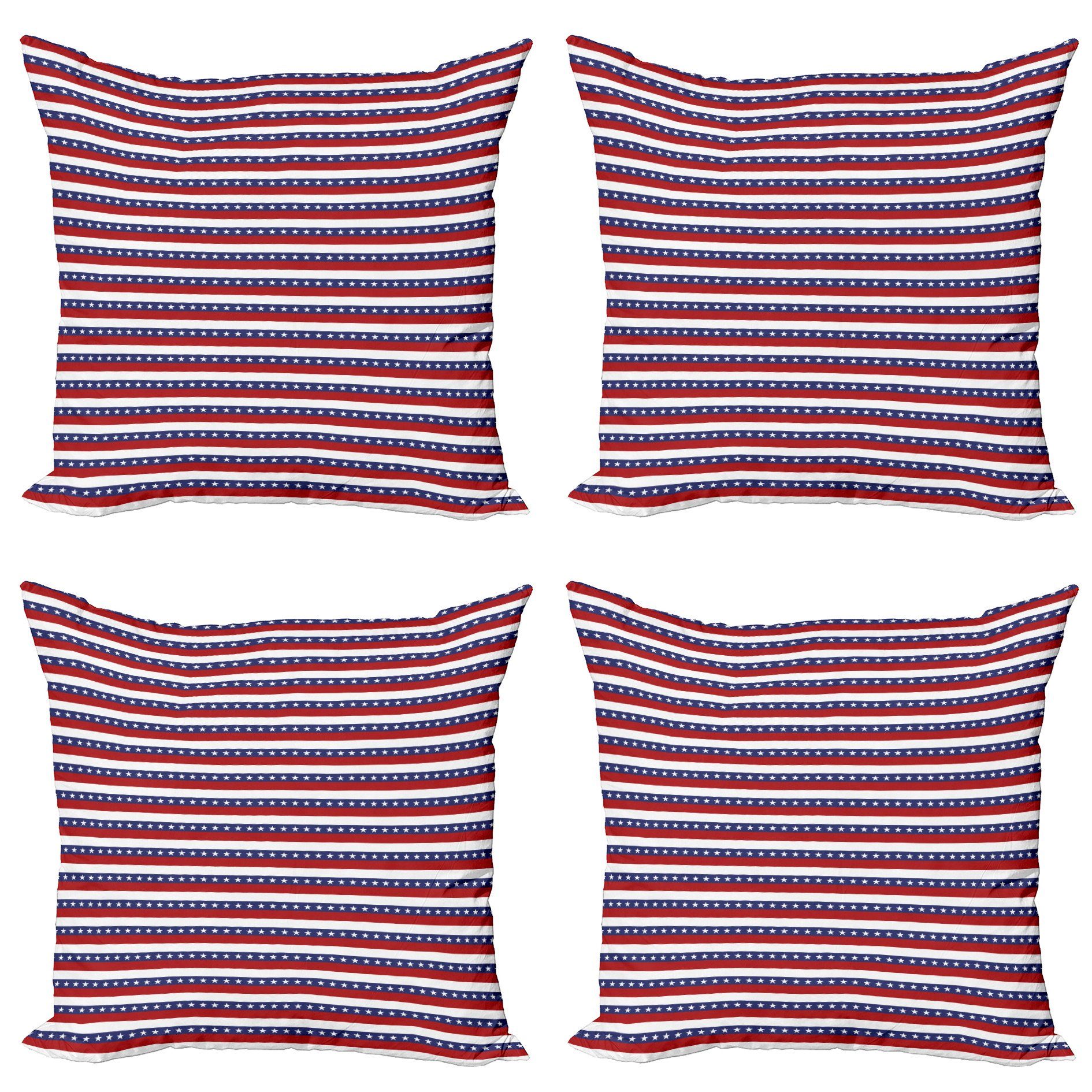 Kissenbezüge Modern Accent Doppelseitiger Digitaldruck, Abakuhaus (4 Stück), 4. Juli Amerikanische Flagge Motiv