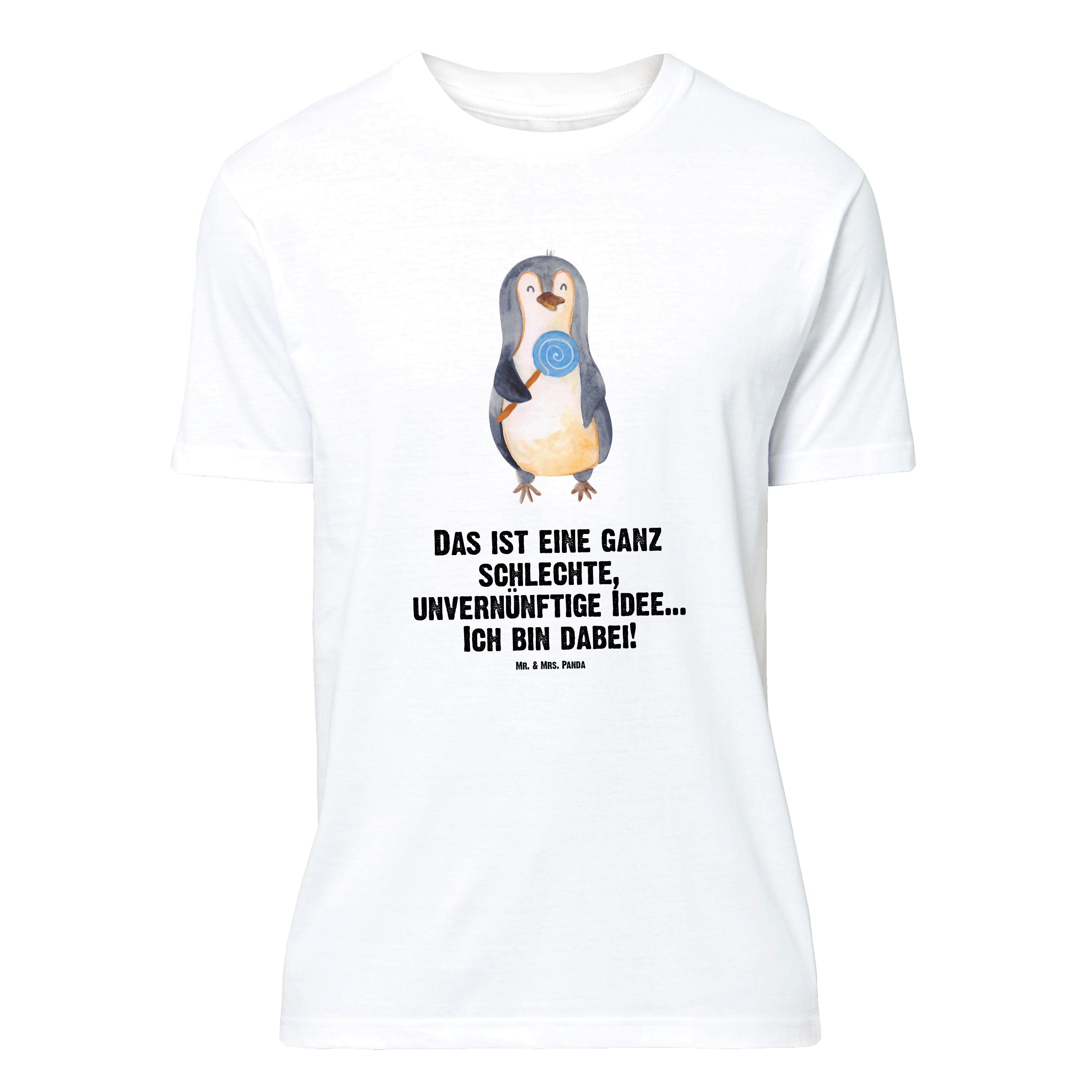 T-Shirt Pinguin Lolli, Größe XL T-Shirt, Weiß, Süßigkeiten, Unvernünftig, Lol