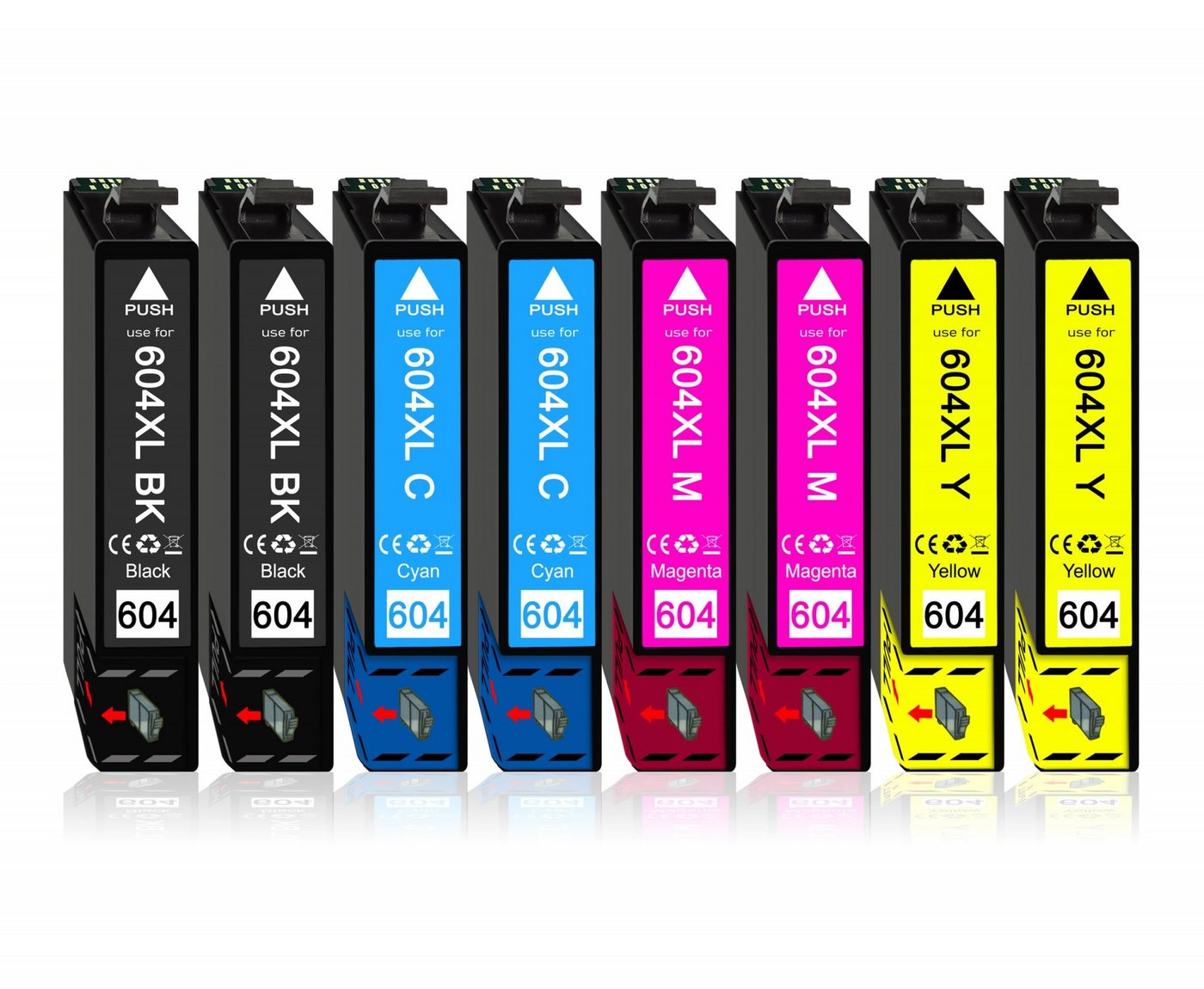 Druckerparadies 8er Sparpack ersetzt Epson 604XL (604) Druckerpatronen im Multipack Tintenpatrone (8-tlg)