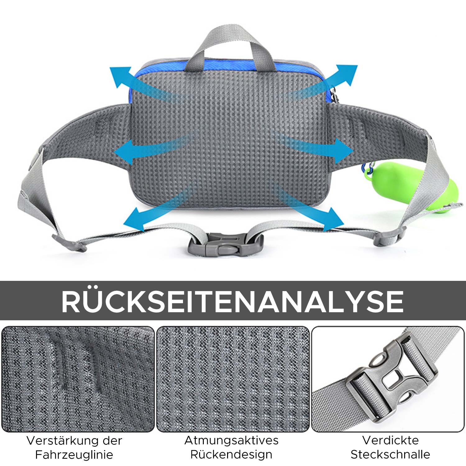 Refttenw Laufgürtel Multifunktionale Sport Wasserflasche Bauchtasche mit Hundeleine