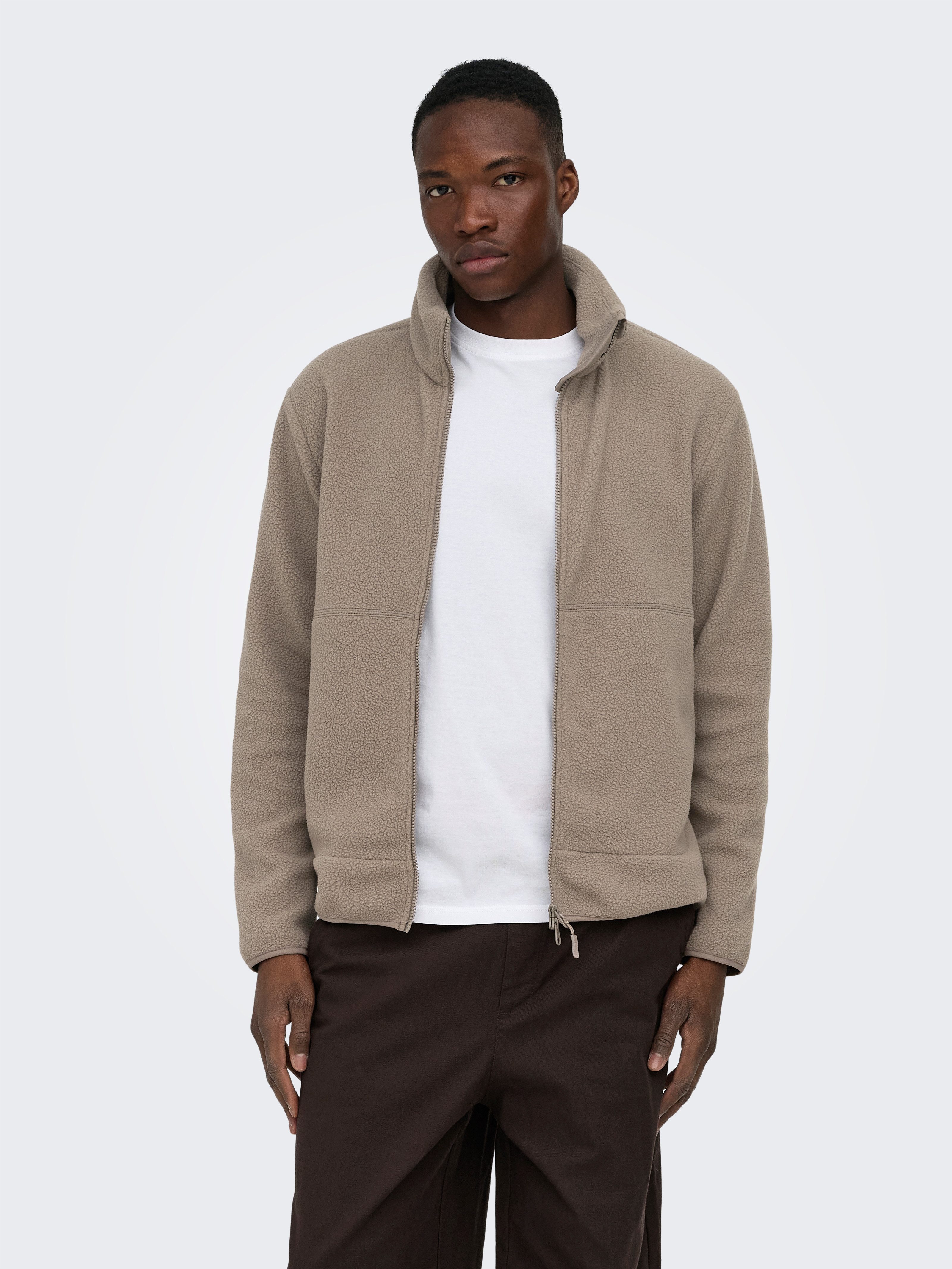 ONLY & SONS Fleecejacke ONSJASON PRTC FLEECE JACKET OTW NOOS Polyester, regular fit