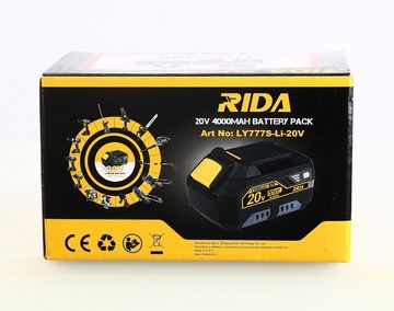 RIDA LY777S-LI-20V Lithium-Ionen-Akku 20 V 4,0 Ah, LED-Kapazitätsanzeige Akku