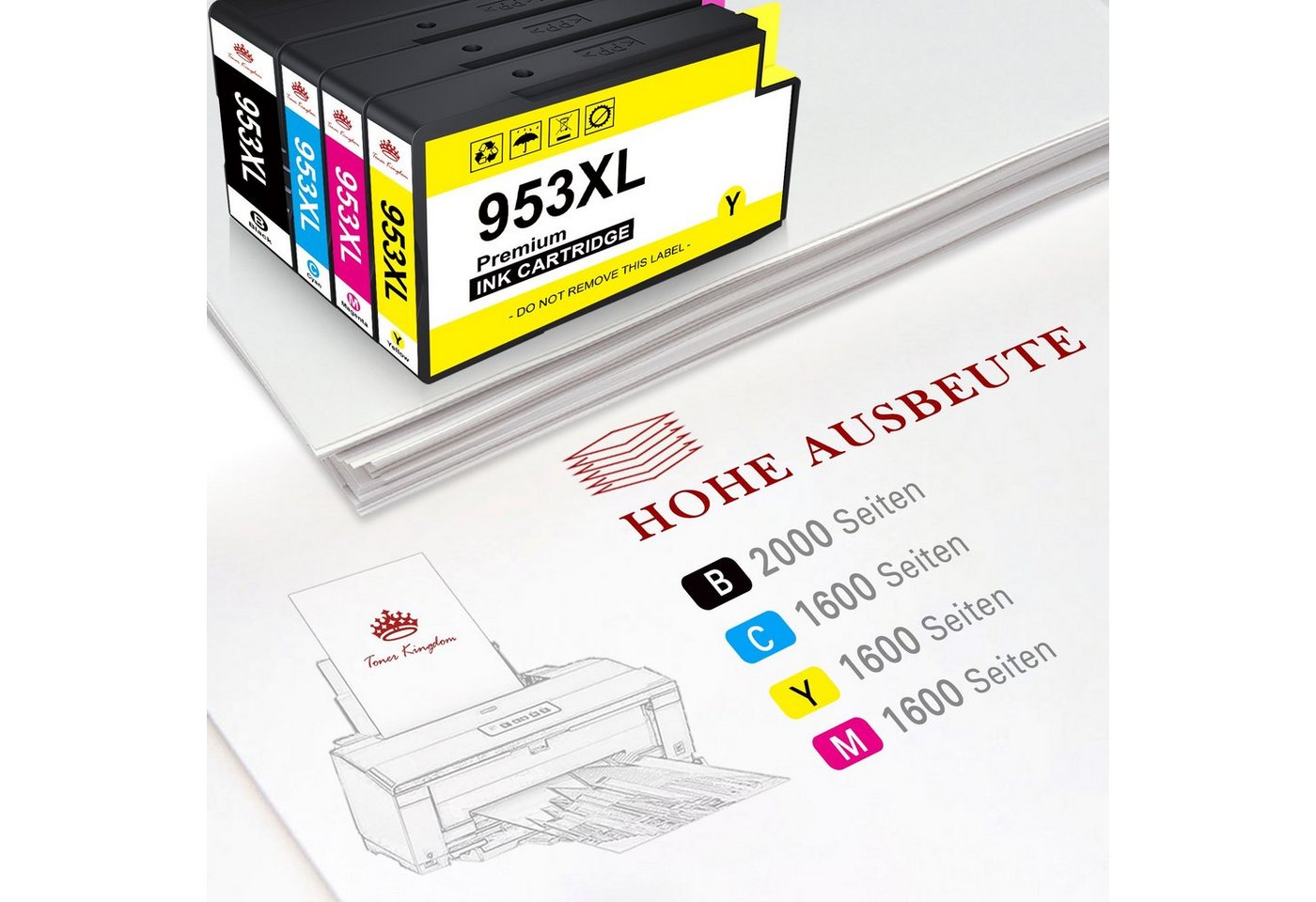 Thumbnail - Toner Kingdom Druckerpatronen für HP 953XL Multipack Tintenpatrone (OfficeJet Pro 8710 8720 7720 7730 7740 8715 8718 821...