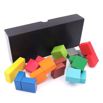 Philos Spiel, Knobelspiel IQ FIT RECHTECK - tolles, buntes 3D-Puzzle, Holzspiel