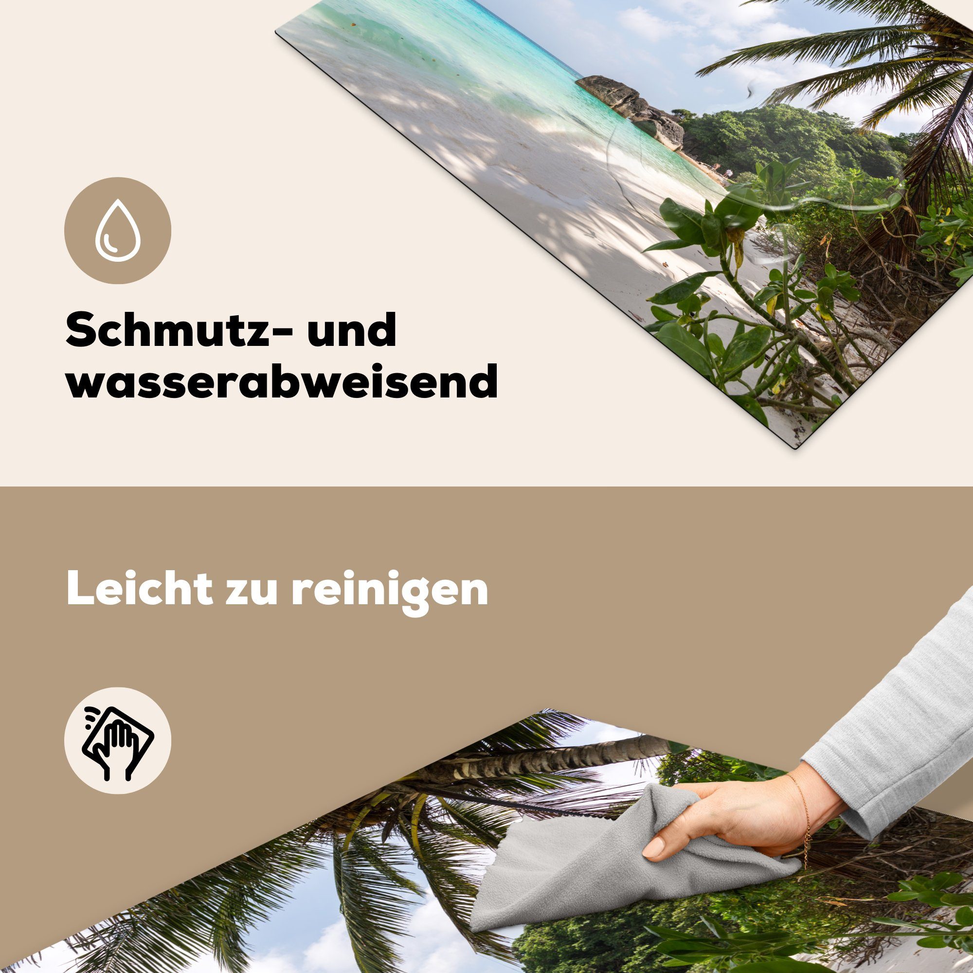 Bild Similan-Insel, für einer küche, Ceranfeldabdeckung Vinyl, MuchoWow einem die Herdblende-/Abdeckplatte tropischen cm, Induktionskochfeld Schutz (1 von tlg), auf 81x52 Strand