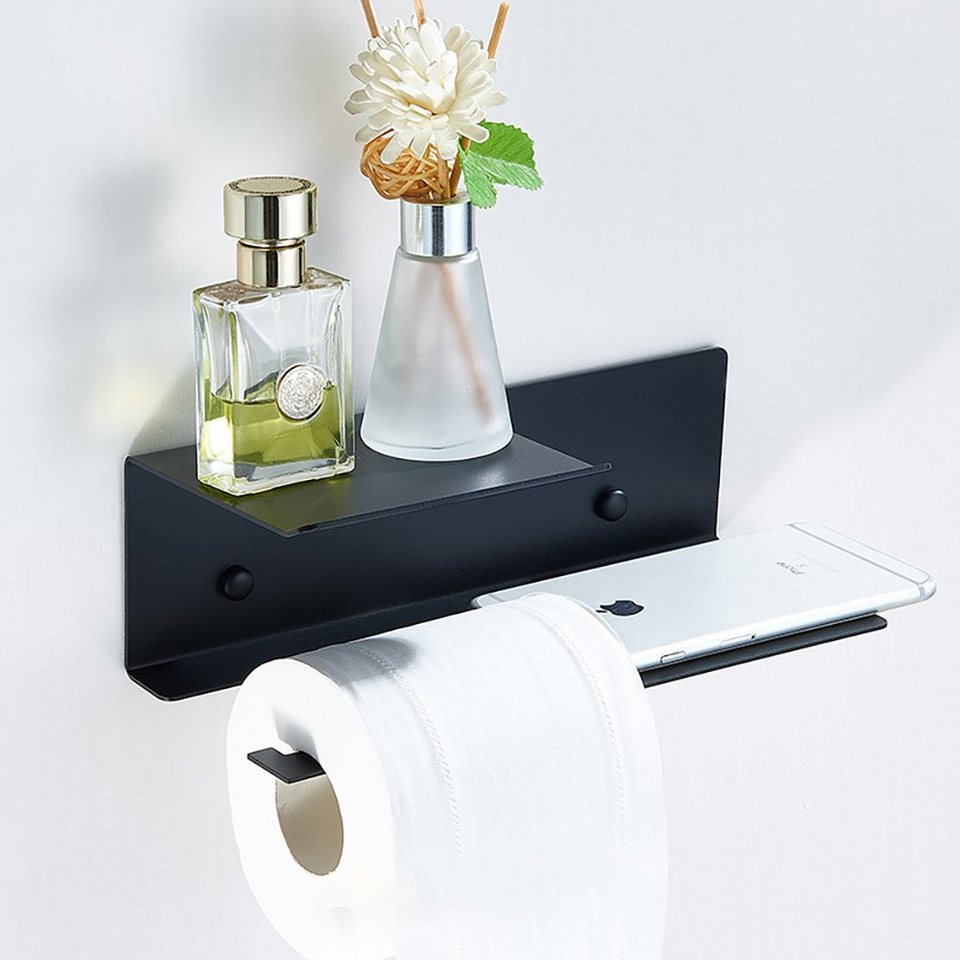 Toilettenpapierhalter bohren mit Ablage Klopapierhalter Klorollenhalter