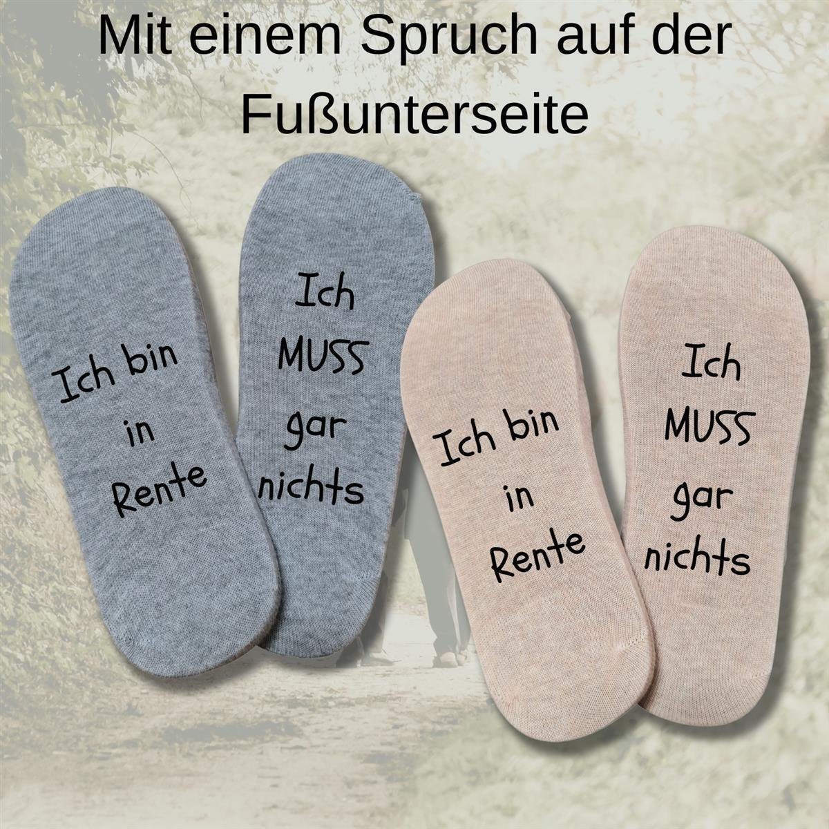 bentini Basicsocken Spruchsocken mit lustigem Rentenspruch jeansmelange (Paar, 1-Paar)