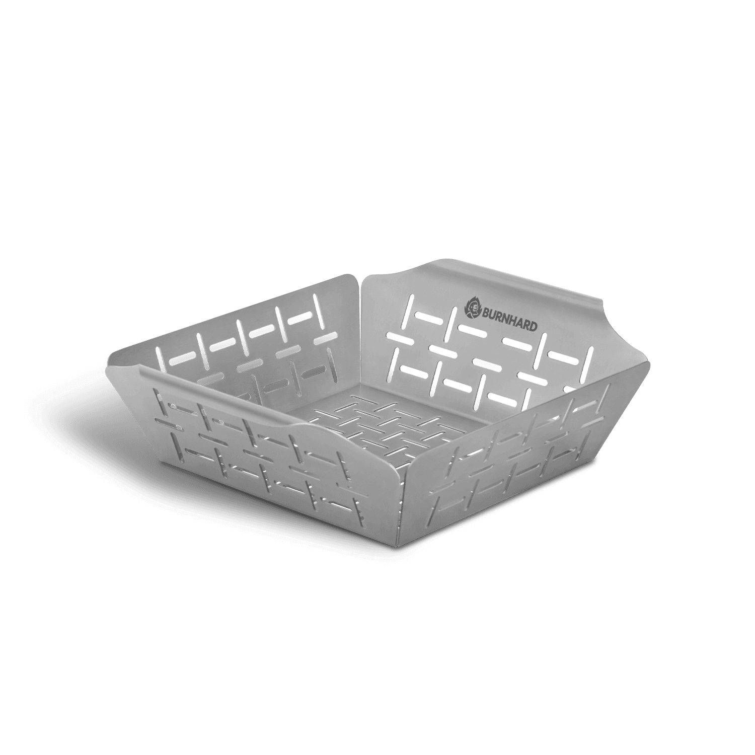 BURNHARD® Grillschale Edelstahl Grillkorb klein 19 x 19 x 5,5 cm, Grillkorb 23,5x19x5,5 cm
