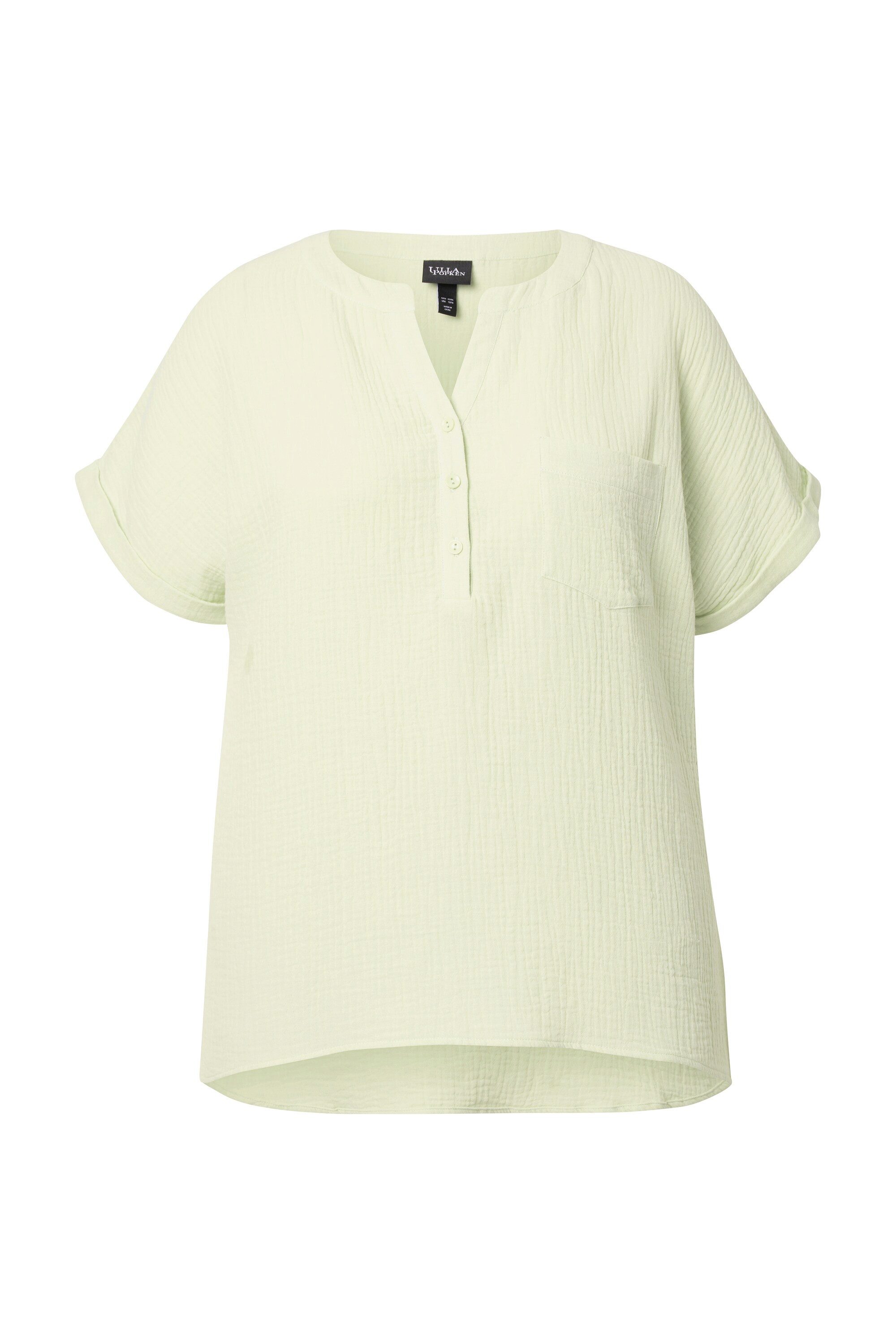 Ulla Popken Druckbluse Musselin-Bluse Oversized Tunika-Ausschnitt günstig online kaufen