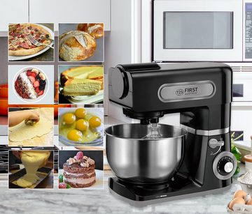 TZS FIRST AUSTRIA Küchenmaschine Professionelle Küchenmaschine, Teigknetmaschine, 1500 W, 6L Behälter, Edelstahlschüssel, 6 Geschwindigkeitsstufen